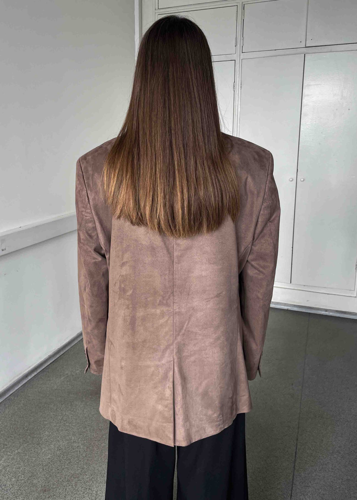 Vintage Brown Oversized Velvet Blazer