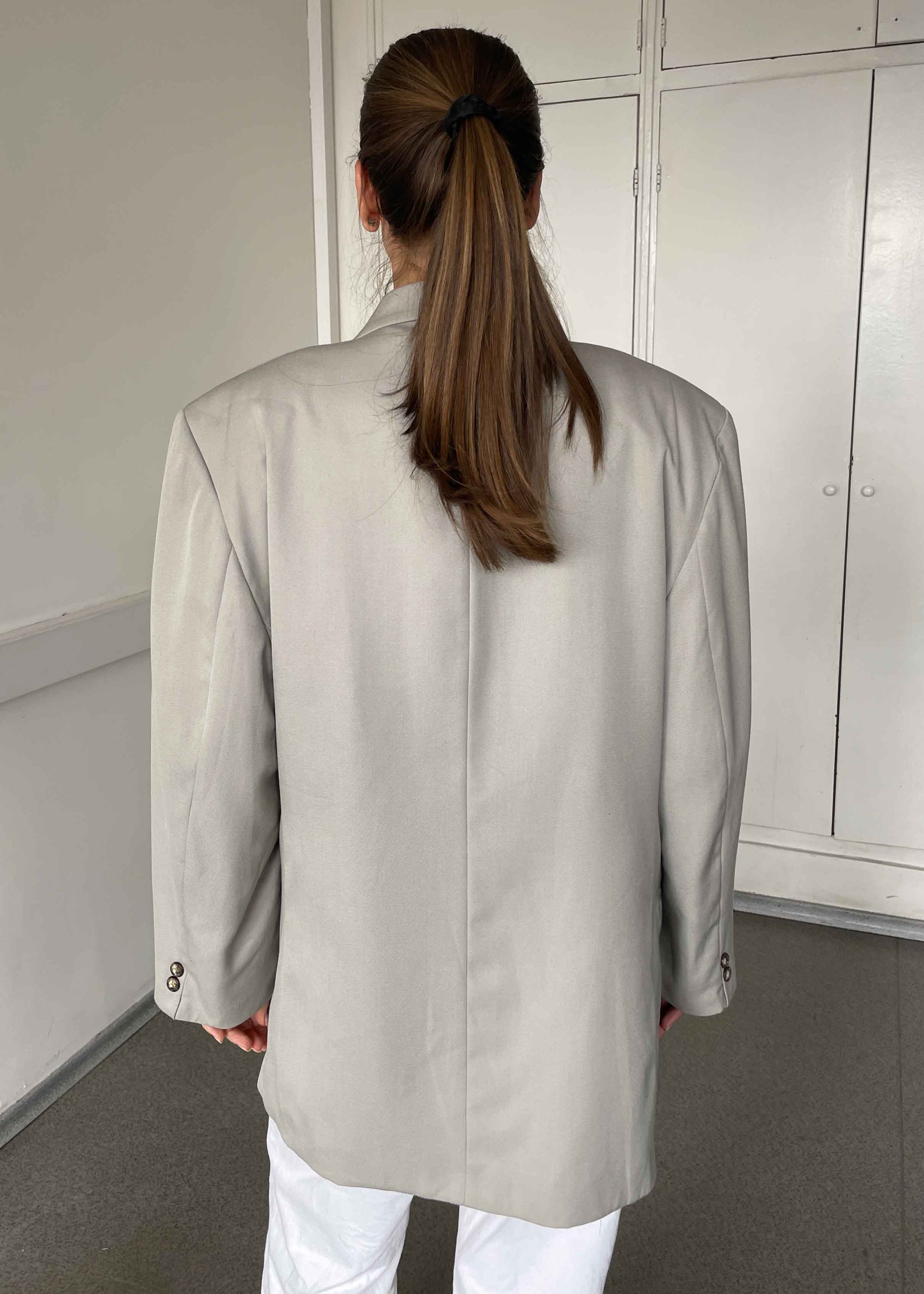 Vintage Light Grey Oversized Blazer