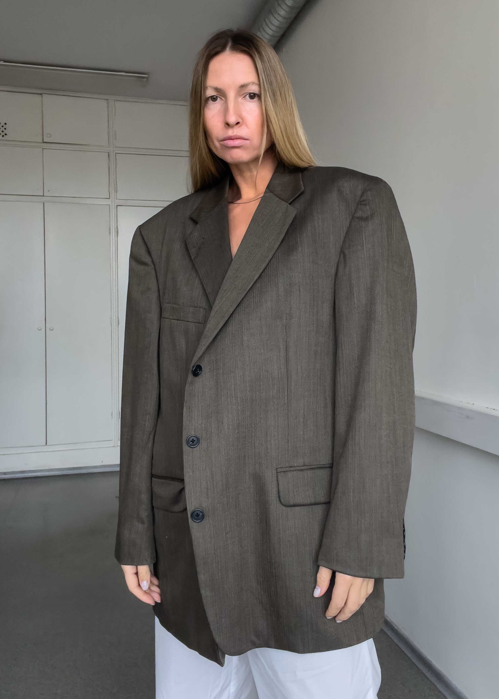 Vintage Khaki Oversized Blazer