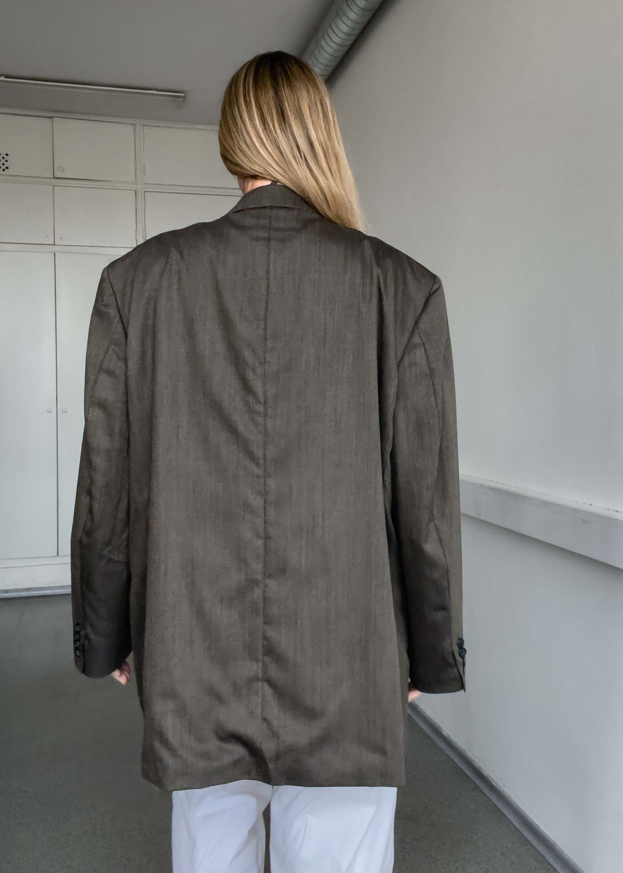 Vintage Khaki Oversized Blazer