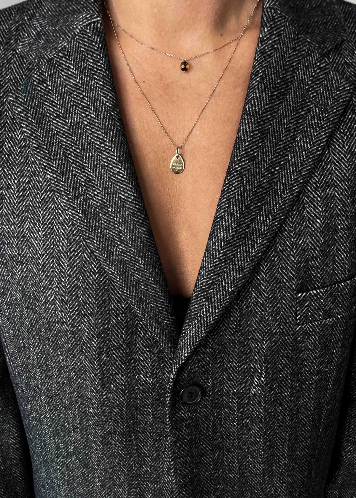 Vintage Dark Grey Patterned Oversized 100% WOOL Blazer