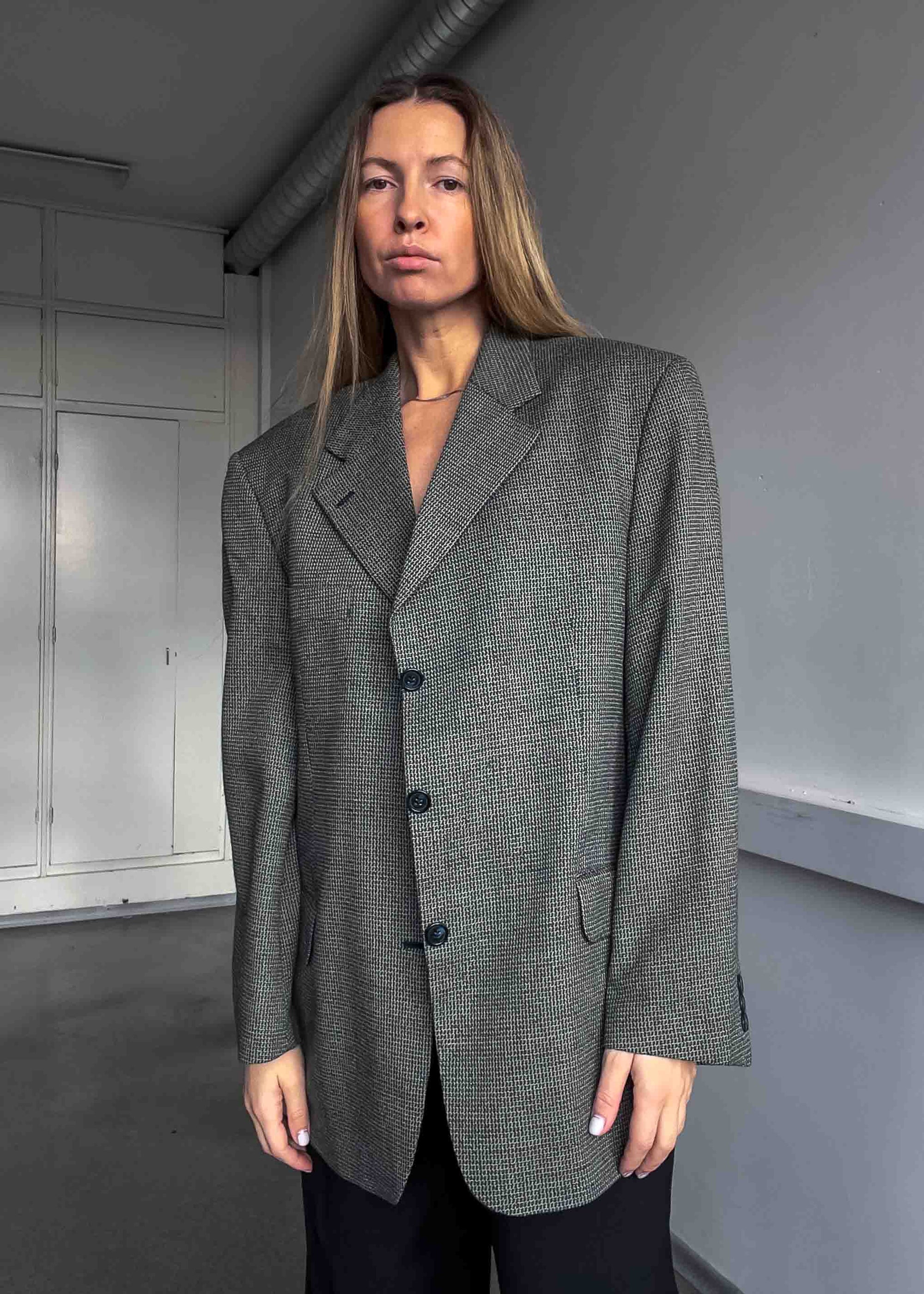 Vintage Patterned Oversized Blazer