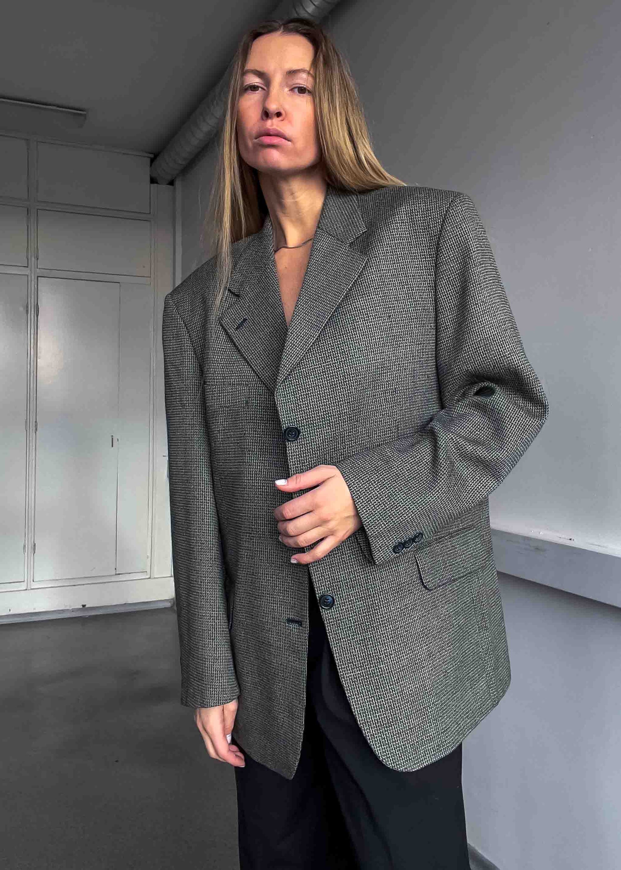 Vintage Patterned Oversized Blazer