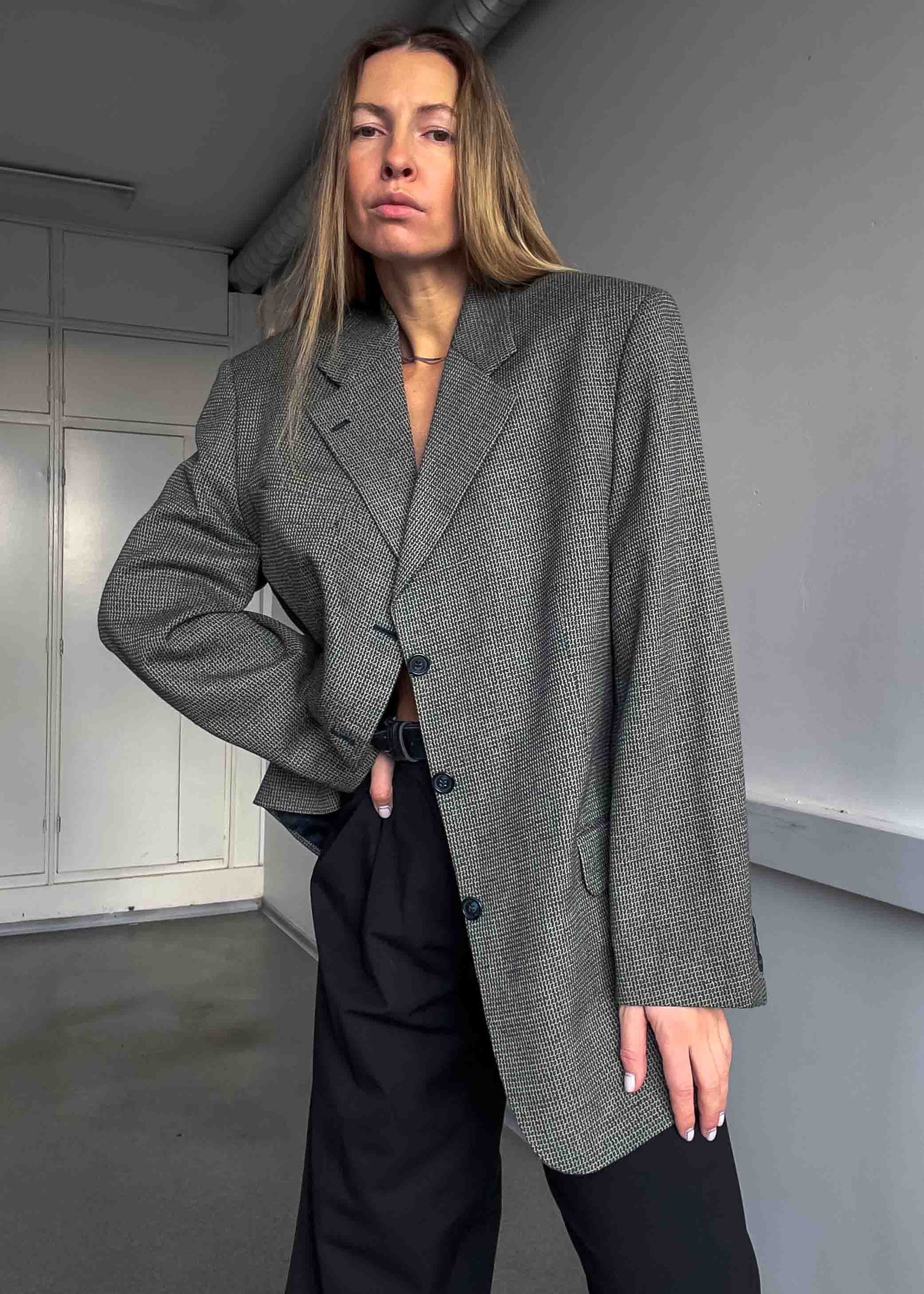 Vintage Patterned Oversized Blazer