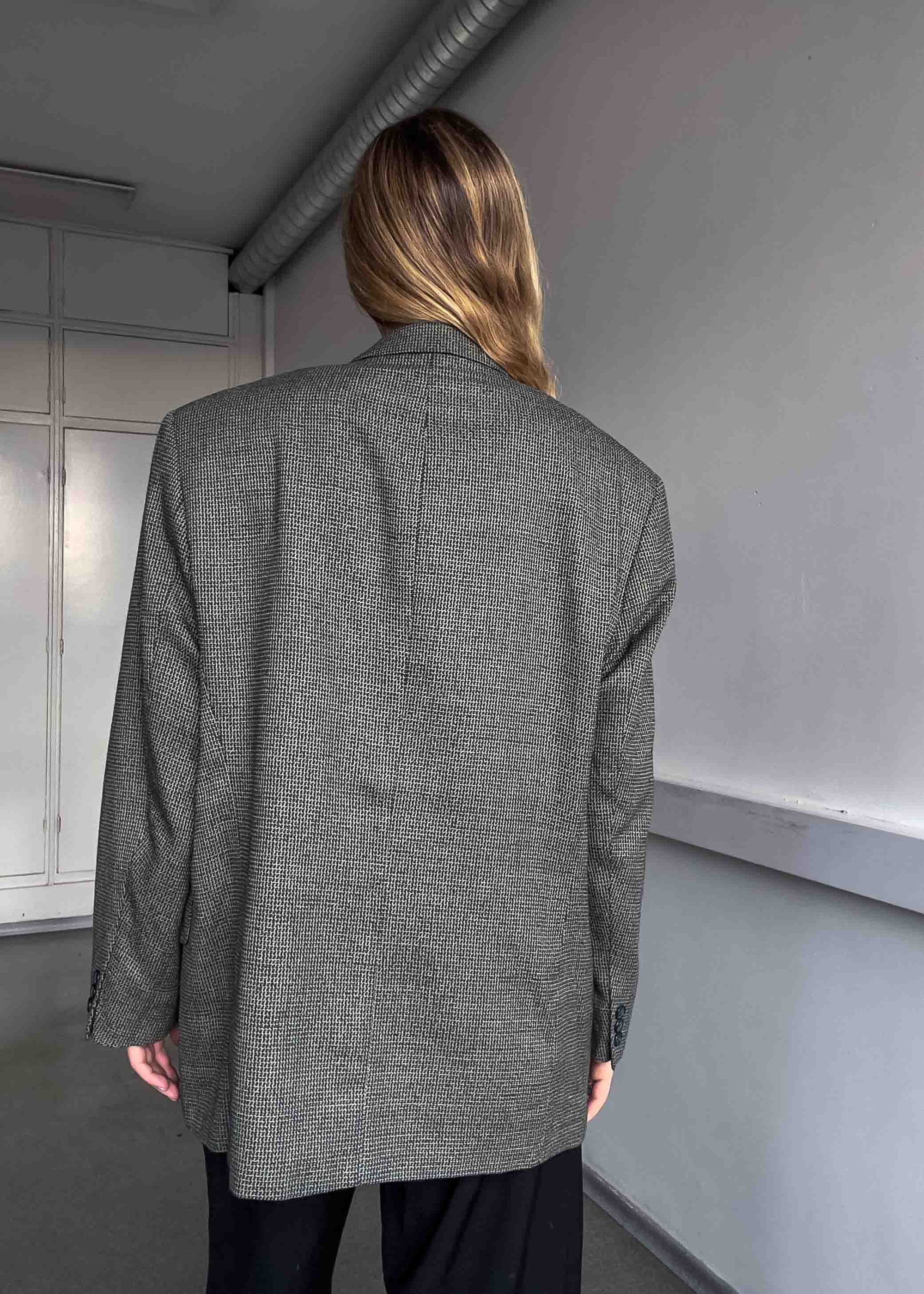 Vintage Patterned Oversized Blazer