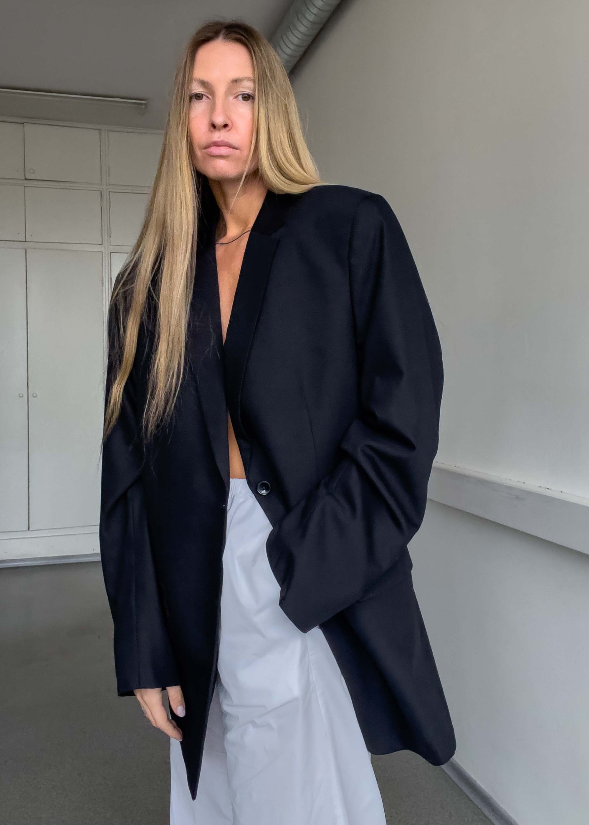 Vintage Black Oversized Blazer
