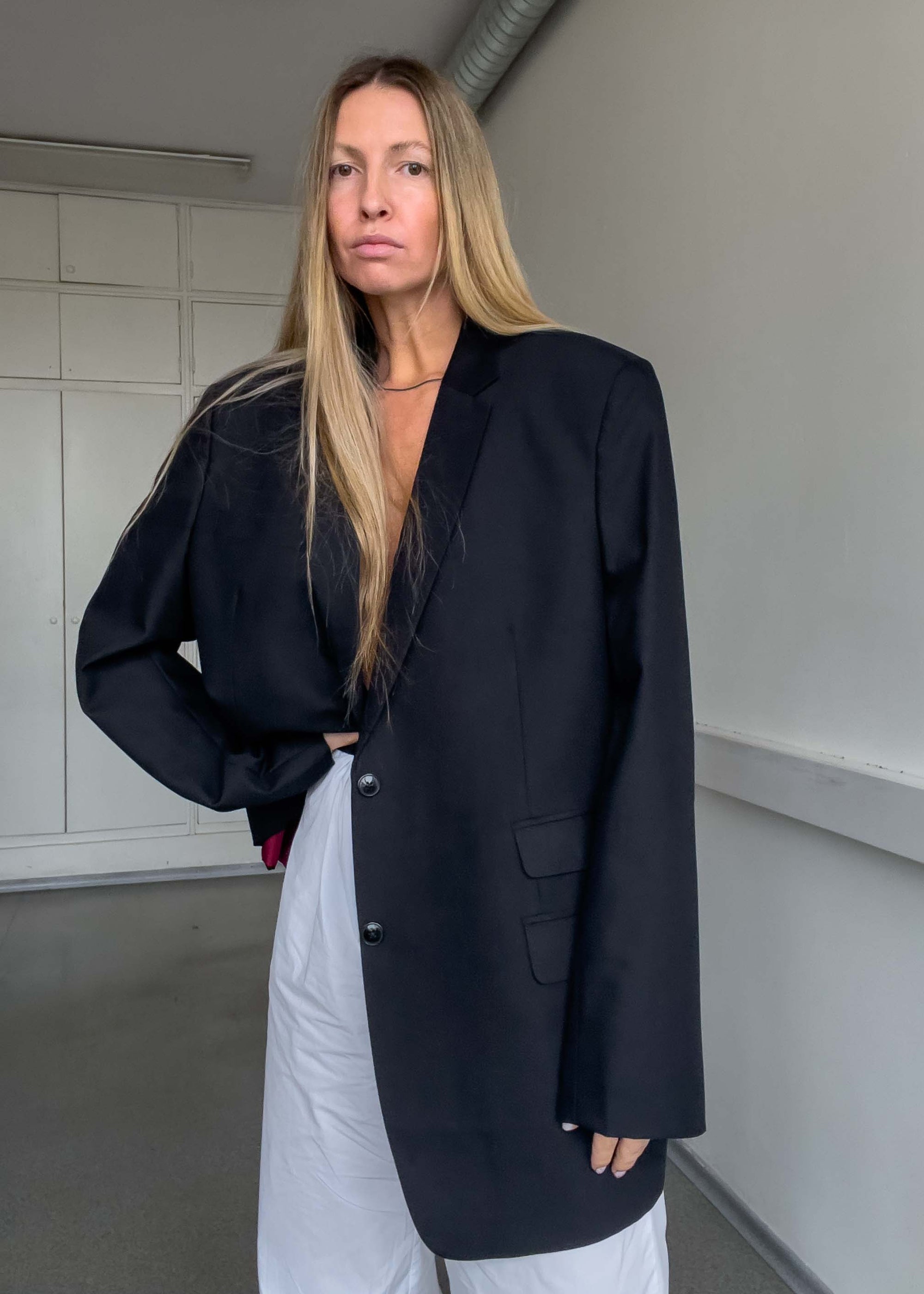 Vintage Black Oversized Blazer