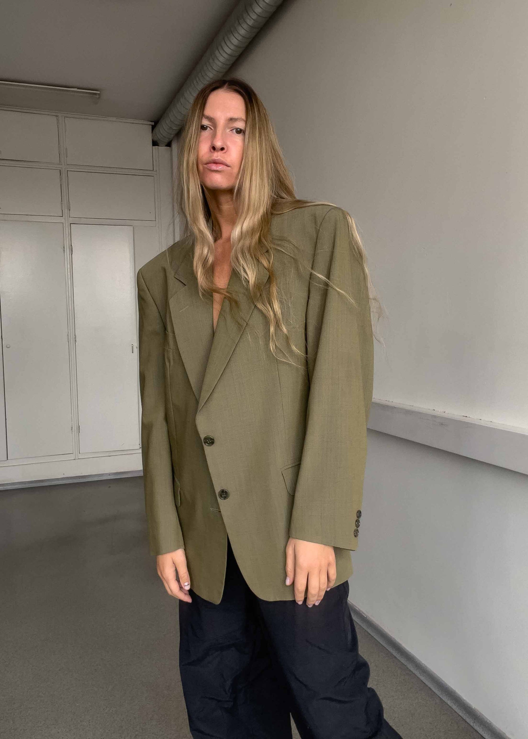 Vintage Green Oversized Blazer