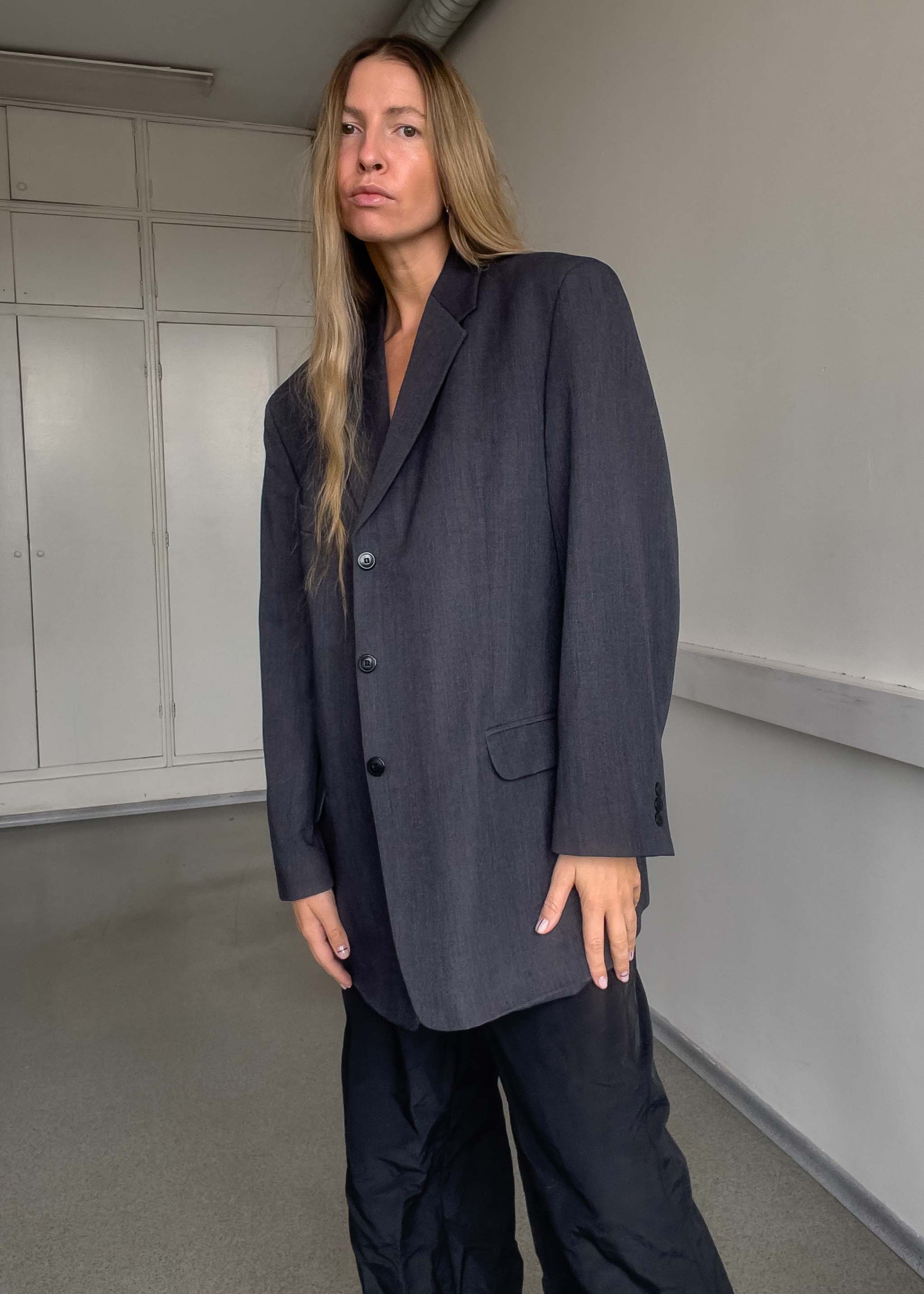 Vintage Grey Oversized Blazer