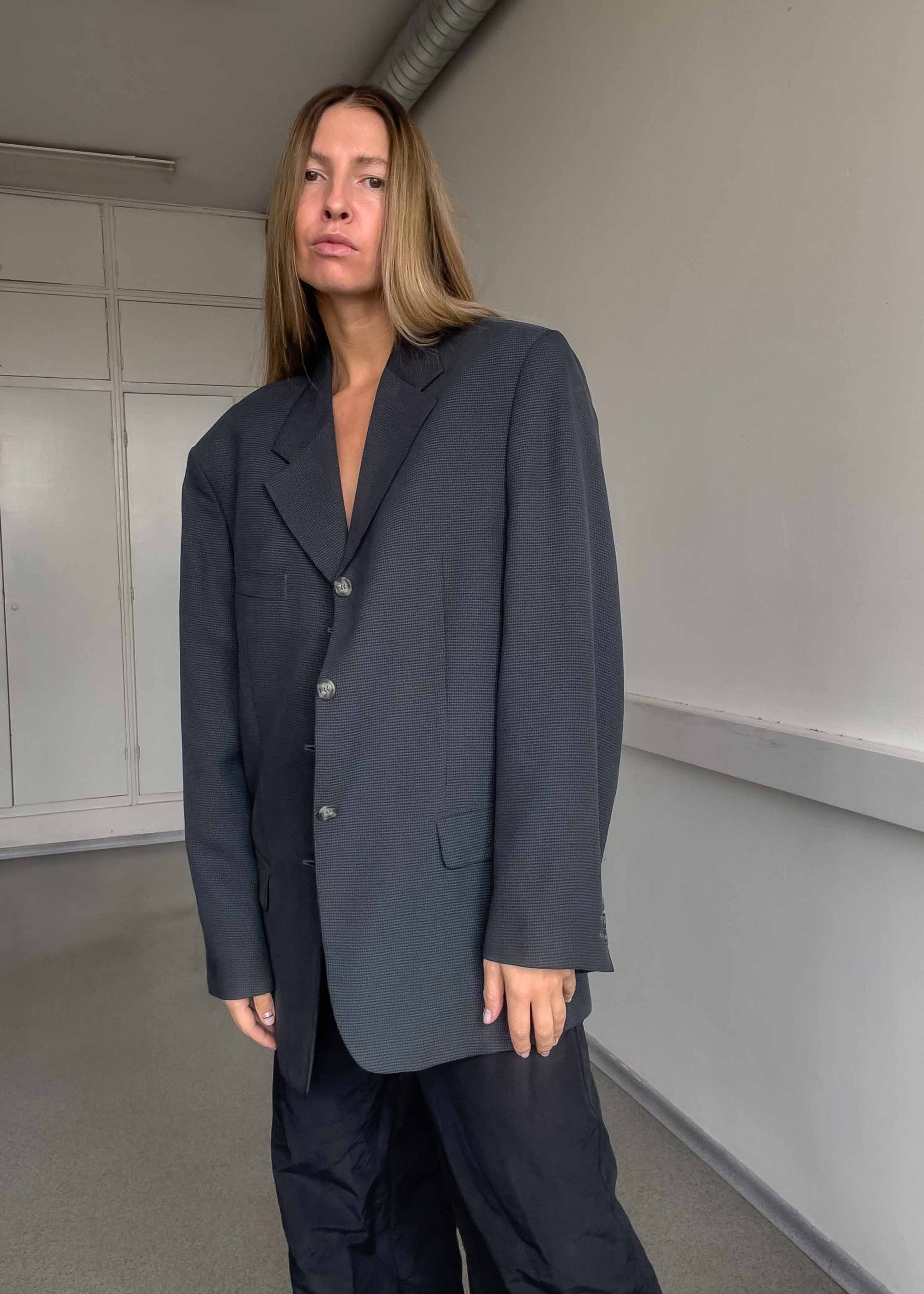 Vintage Grey Oversized Blazer