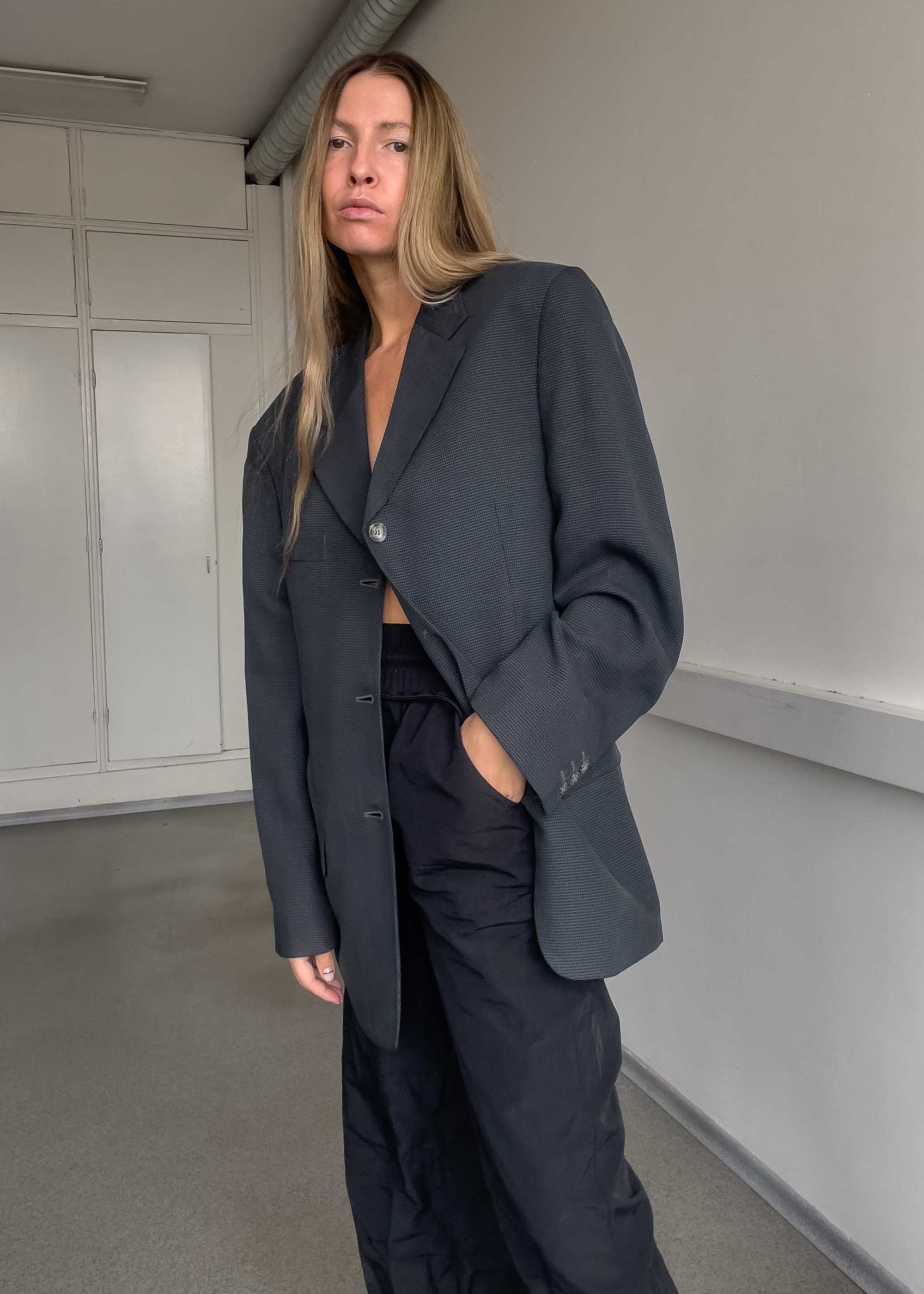 Vintage Grey Oversized Blazer