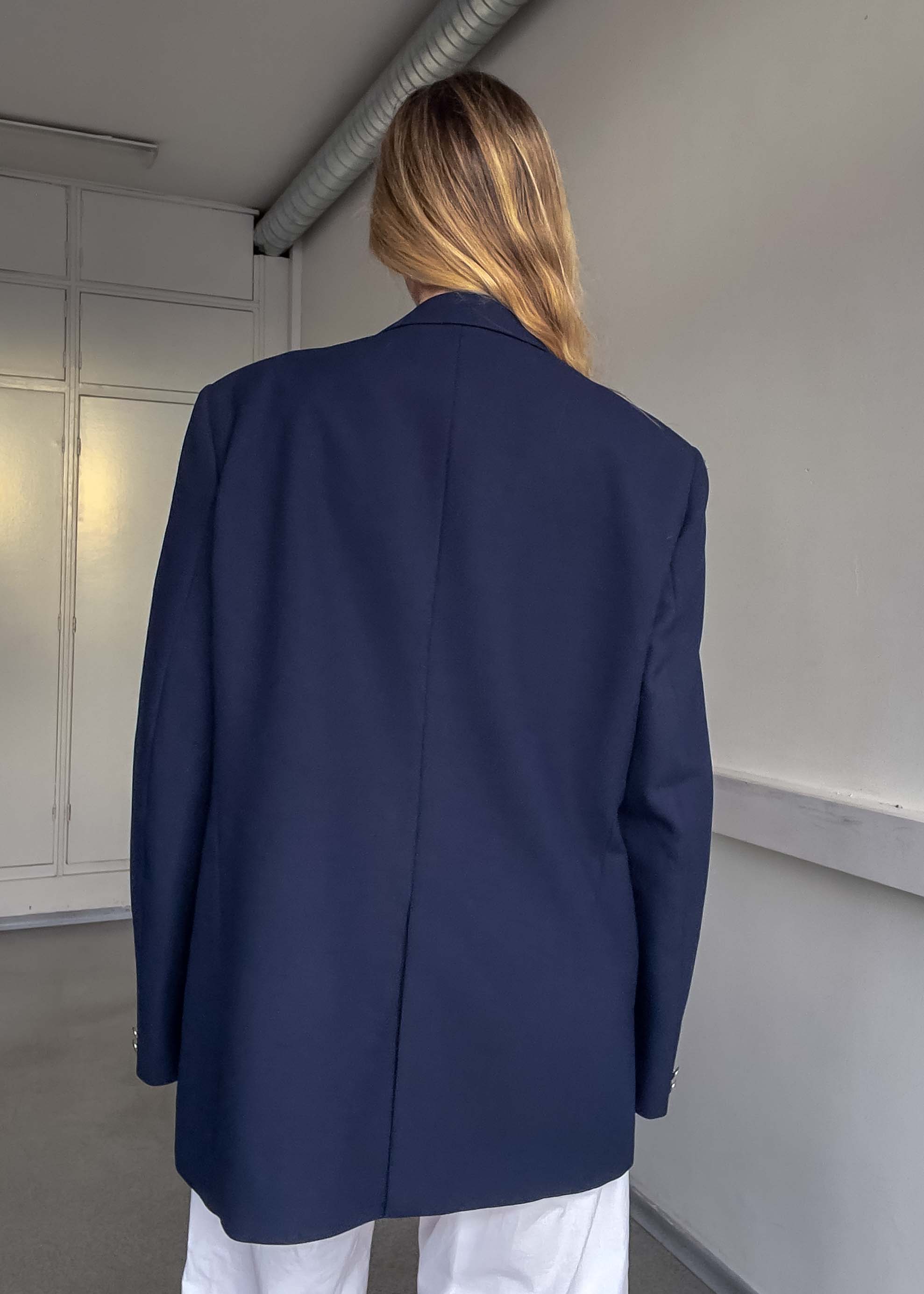 Vintage Navy Blue Oversized Blazer