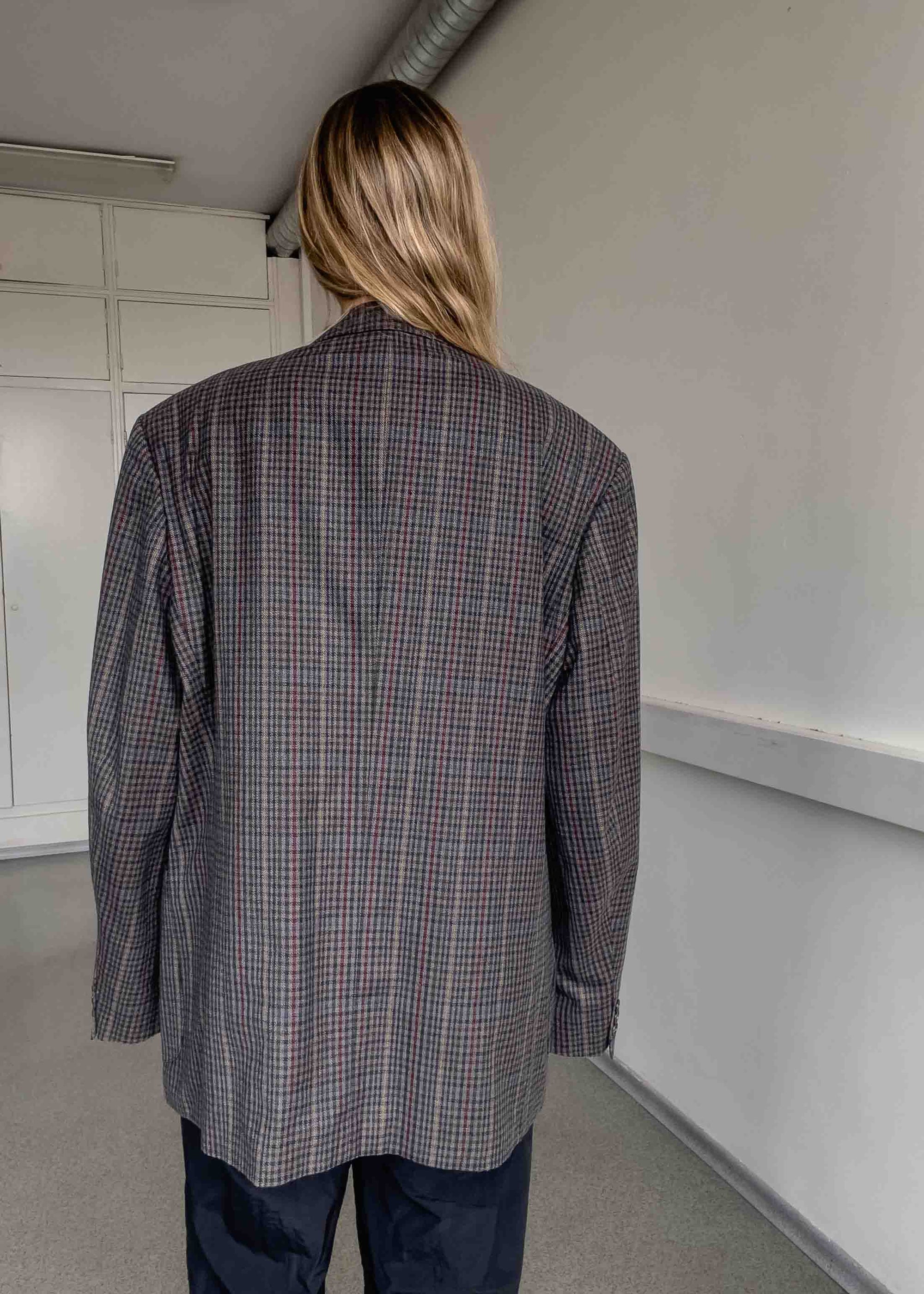 Vintage Checked Oversized Blazer