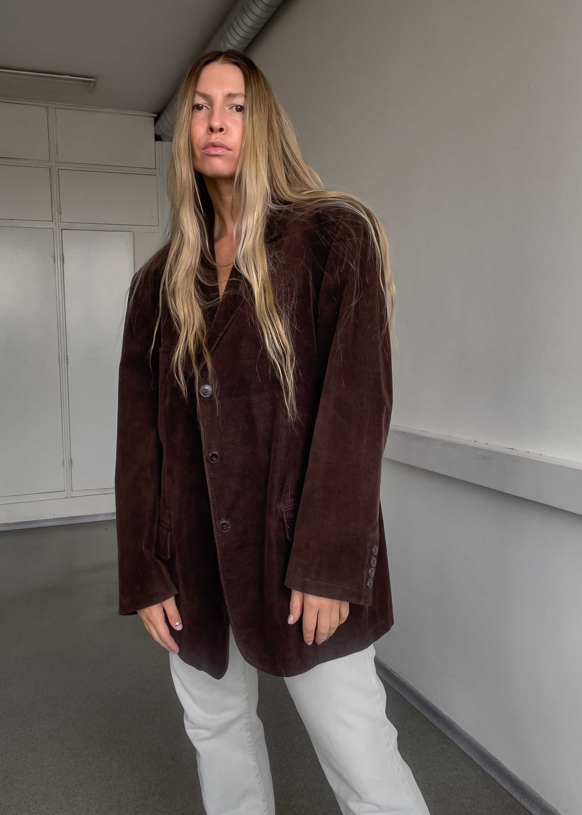 Vintage Brown Oversized Corduroy Blazer