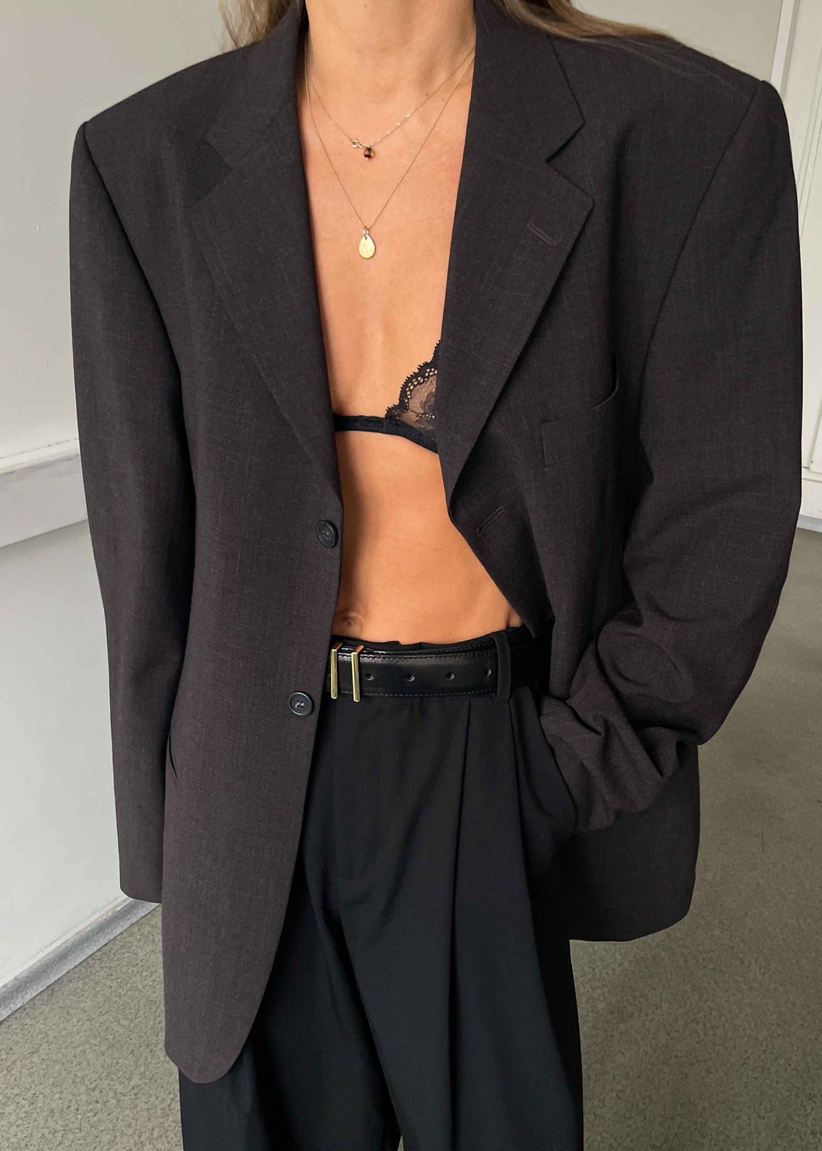 Vintage Brown Oversized Blazer by BATISTINI