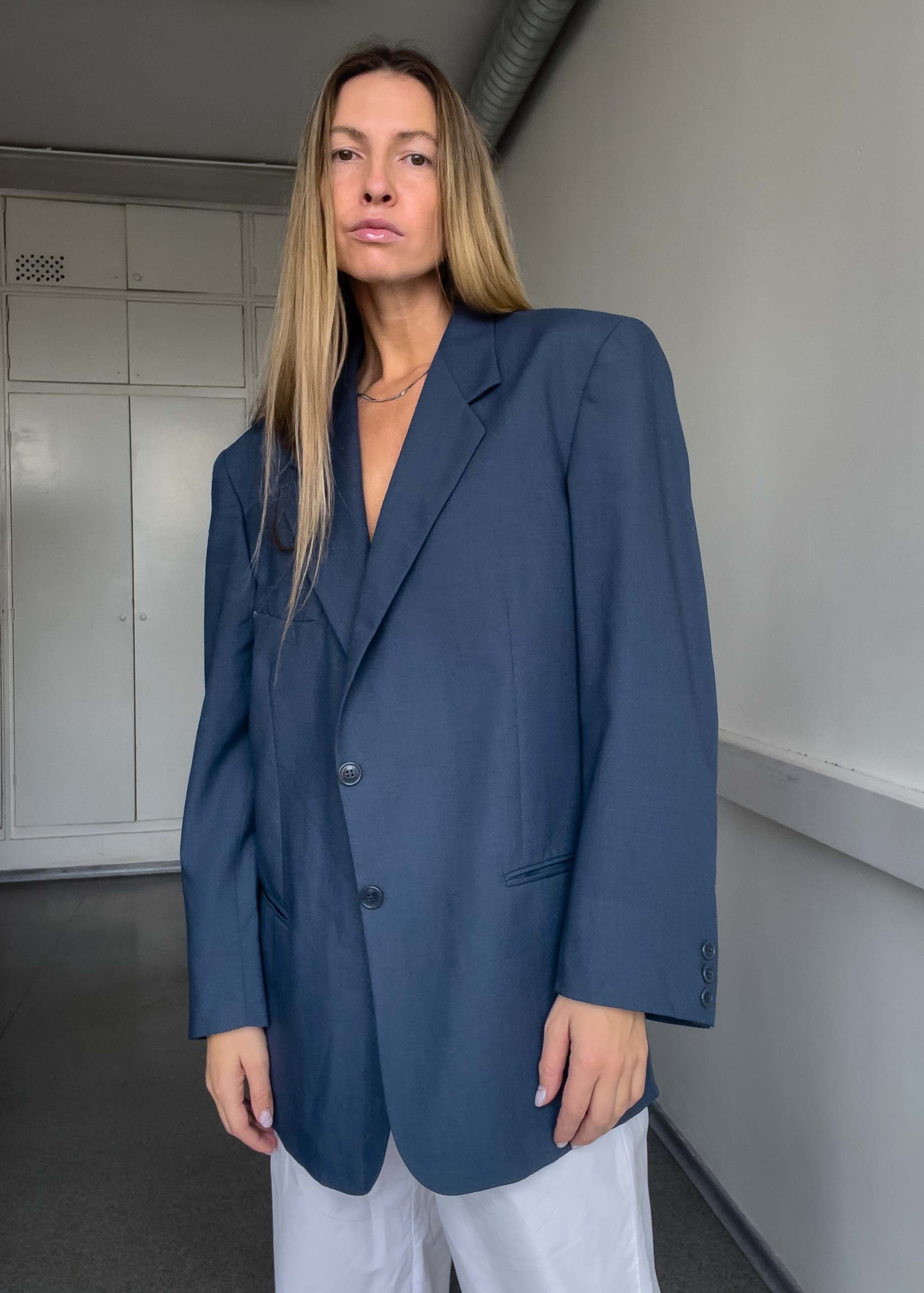 Vintage Blue Oversized Blazer