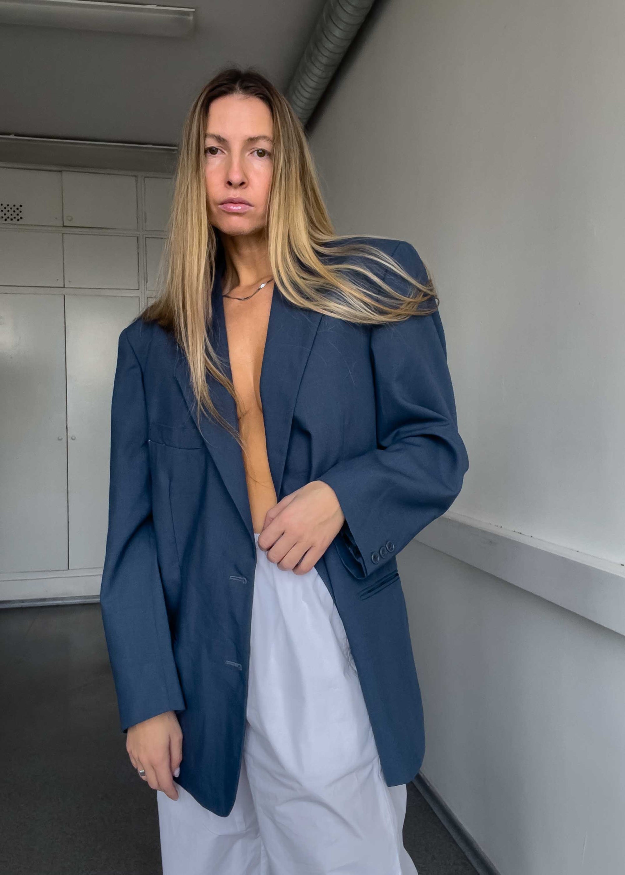 Vintage Blue Oversized Blazer