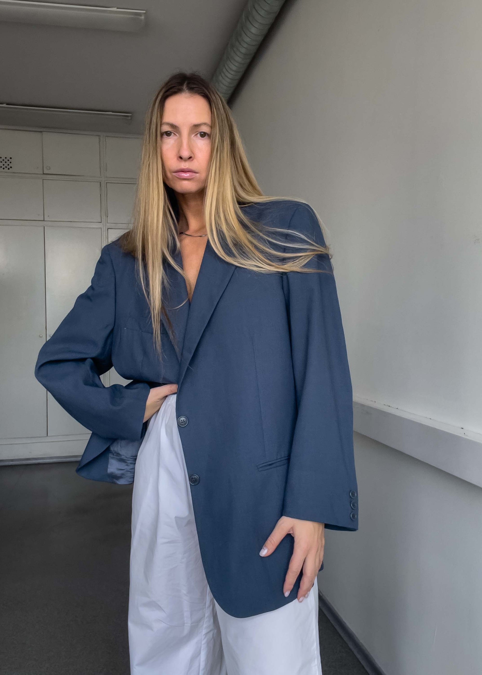 Vintage Blue Oversized Blazer