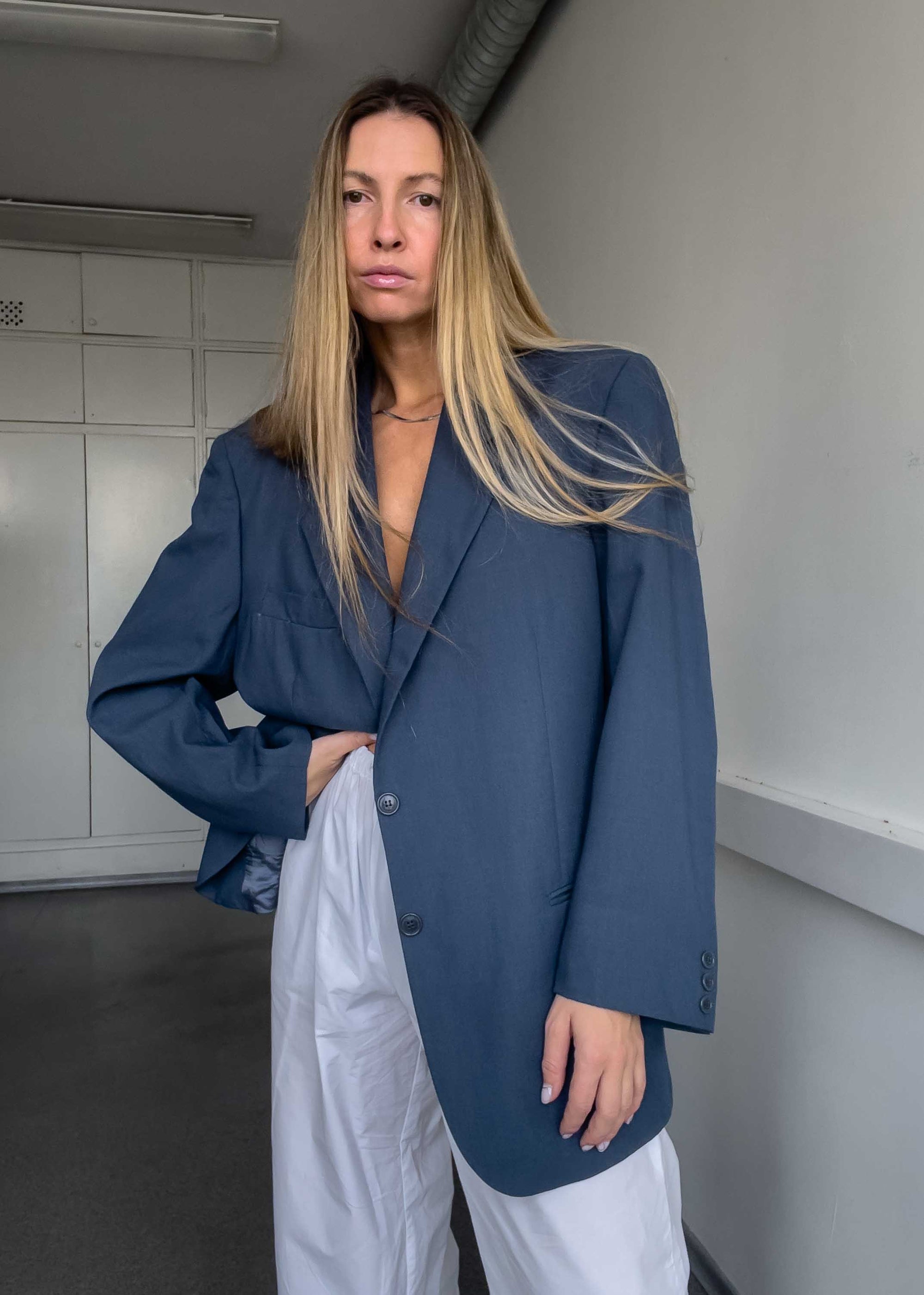 Vintage Blue Oversized Blazer