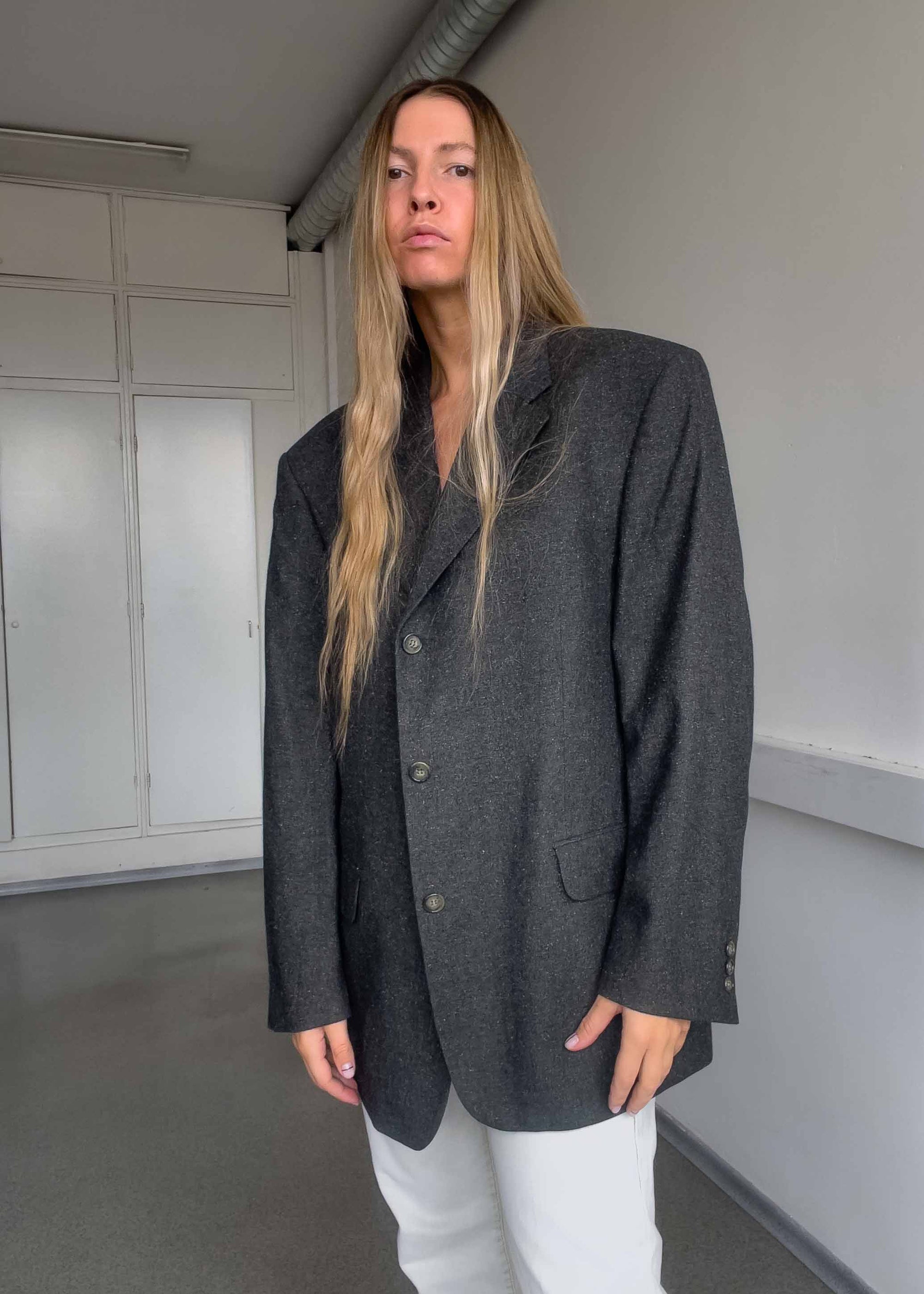 Vintage Grey/Khaki Oversized Blazer