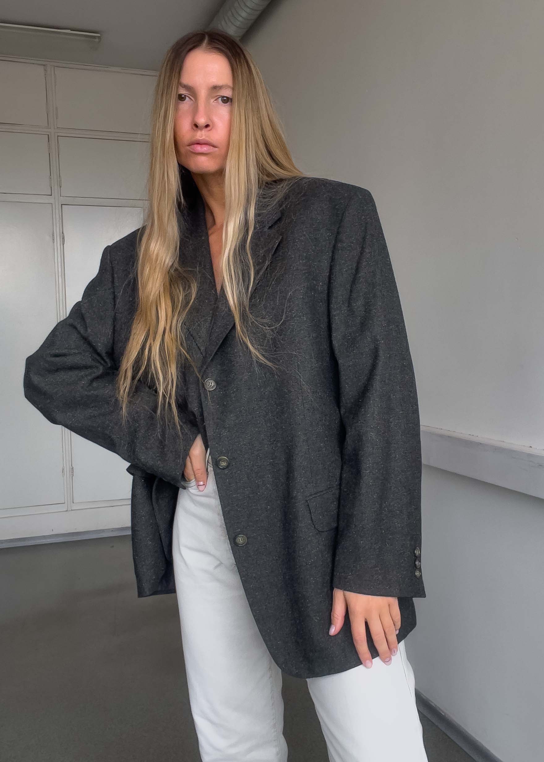 Vintage Grey/Khaki Oversized Blazer