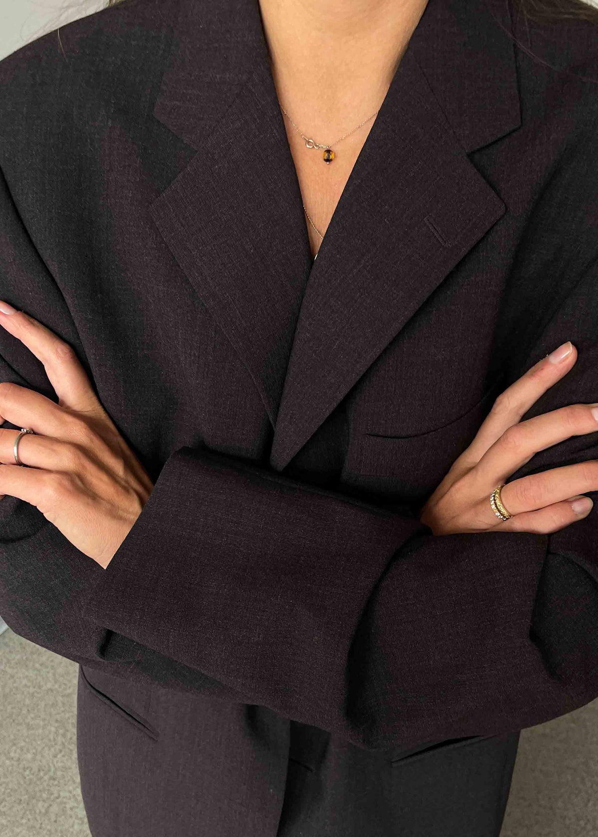 Vintage Brown Oversized Blazer by BATISTINI