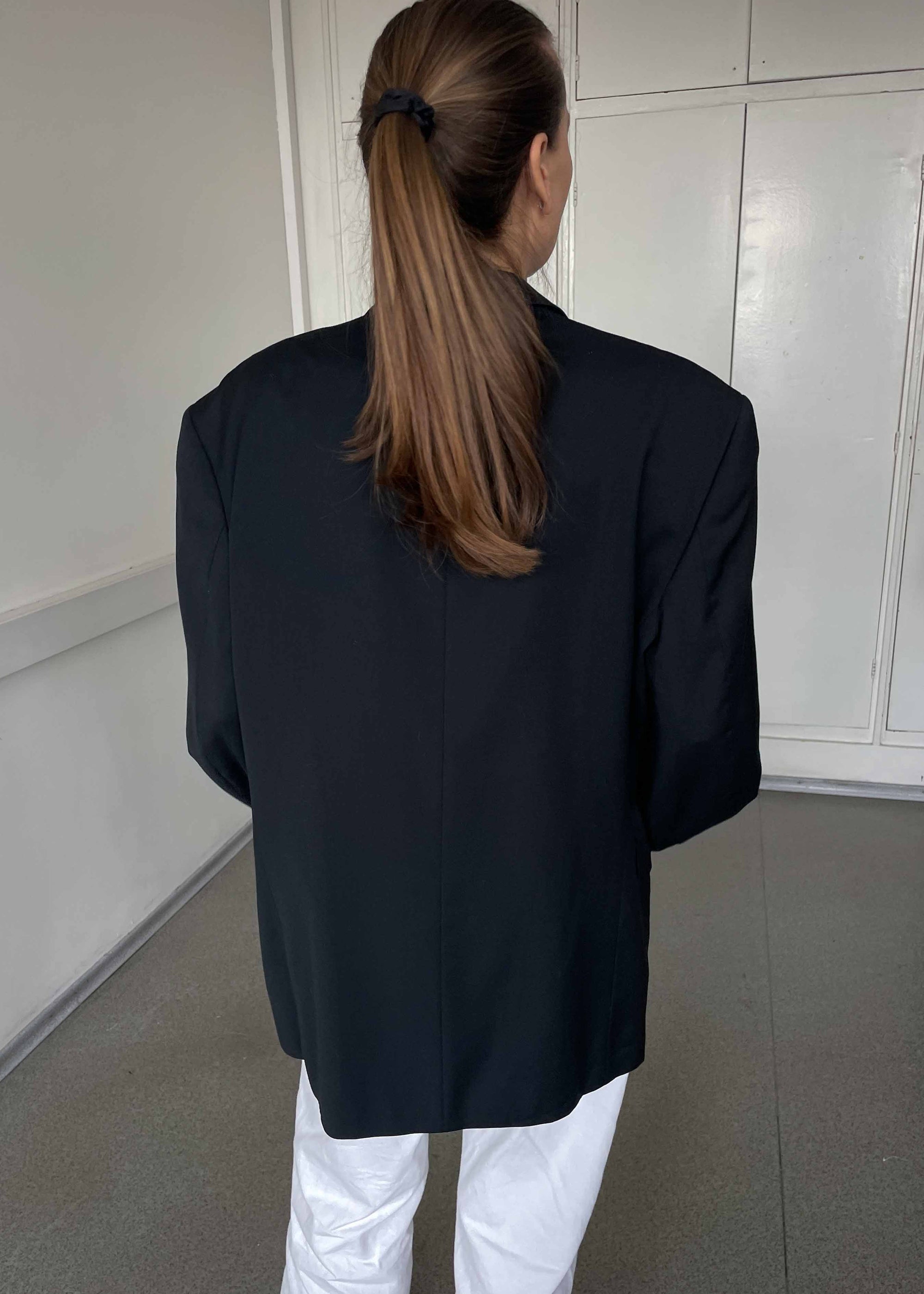 Vintage Black Oversized  100% WOOL Blazer