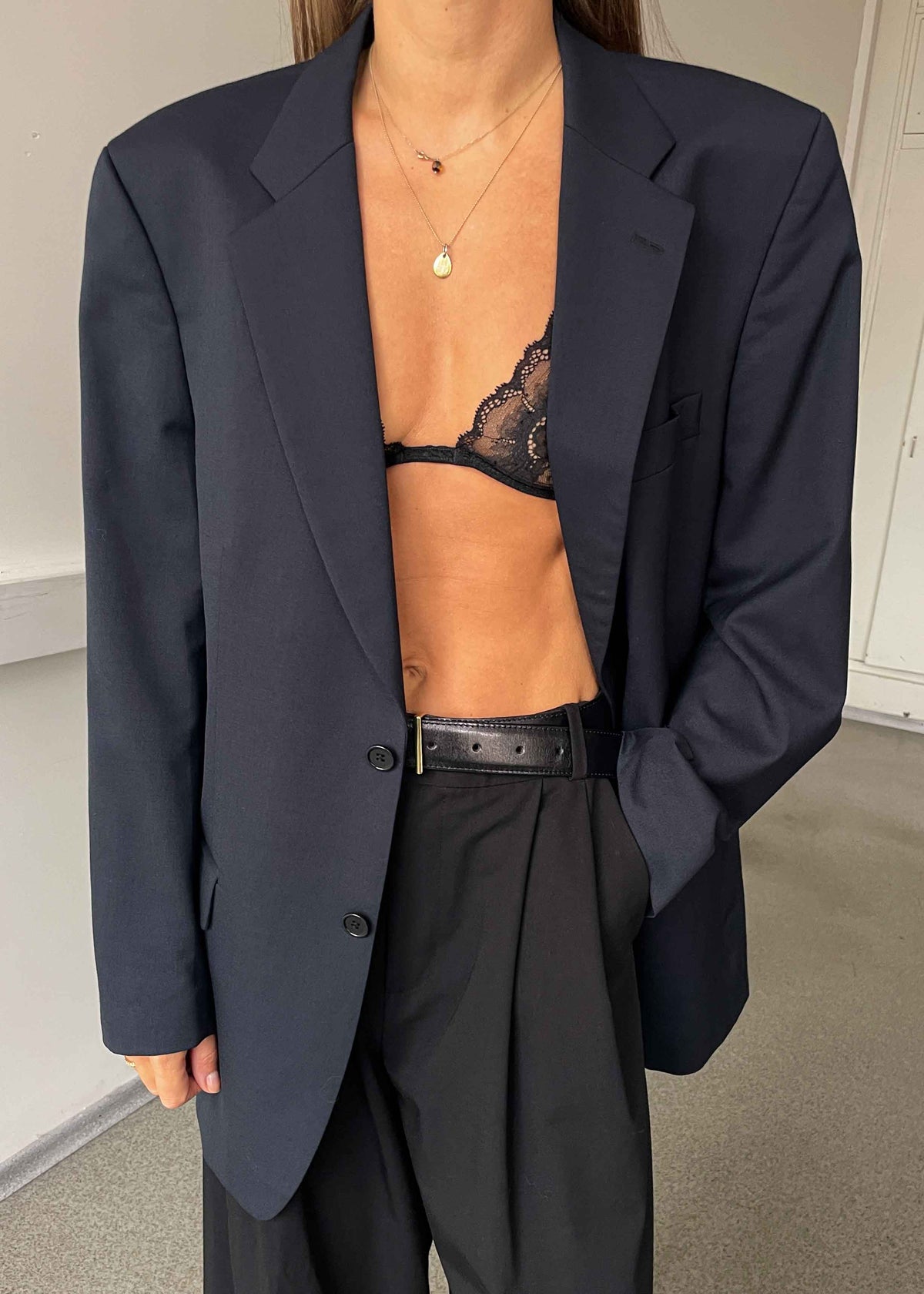 Vintage Navy Blue Oversized Blazer by TURO