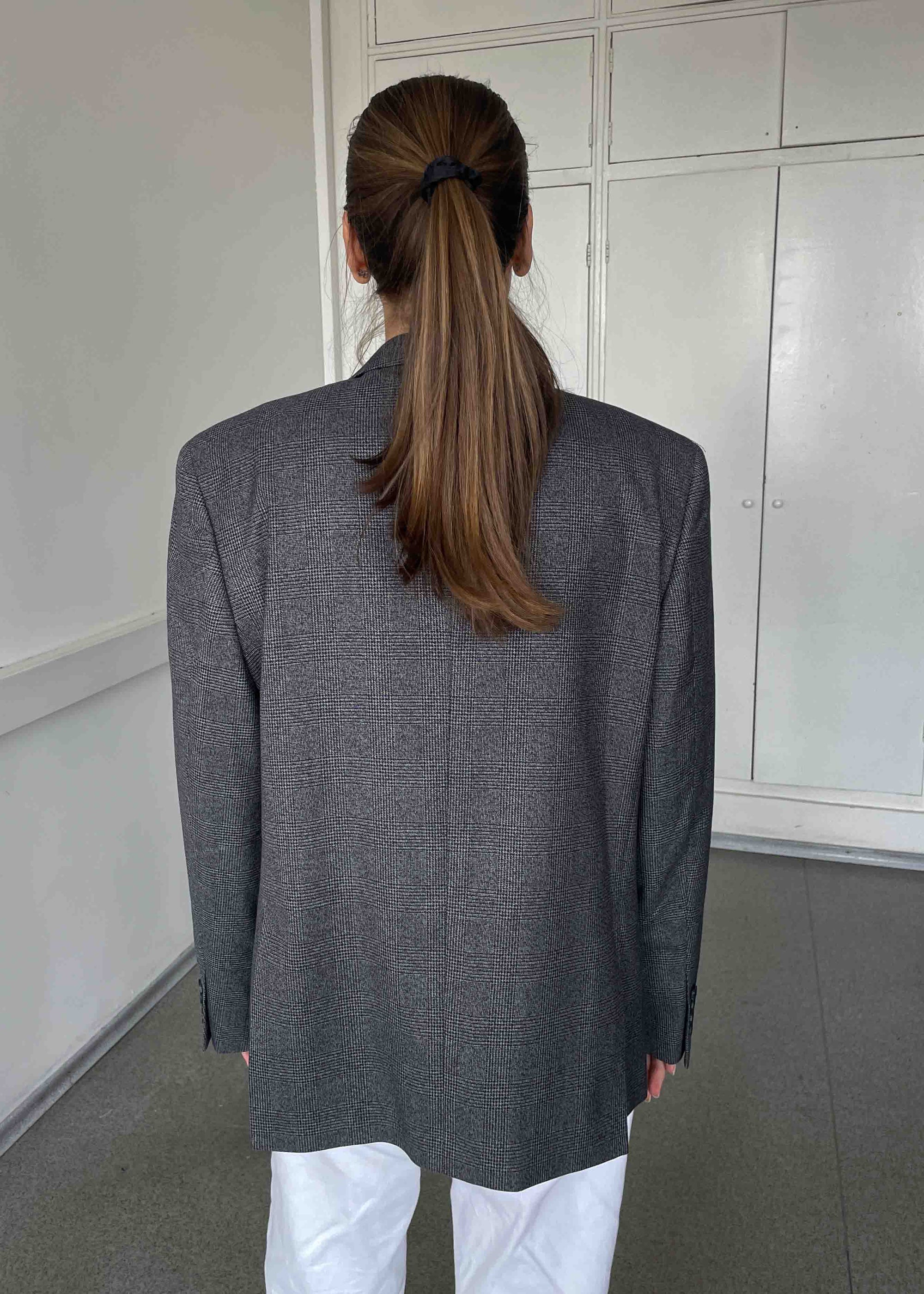 Vintage Grey Checked Smaller Fit Blazer