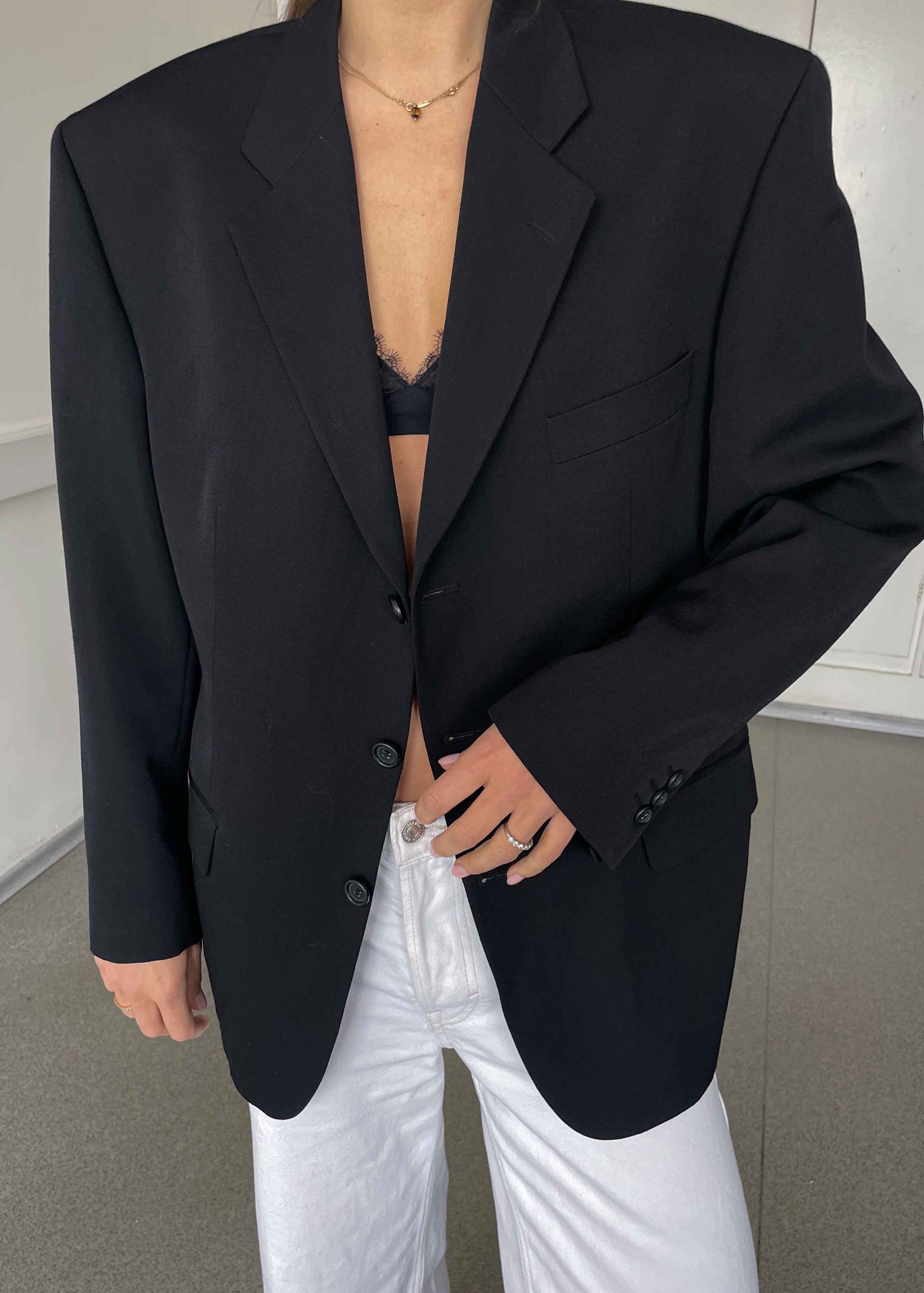 Vintage Black Oversized Blazer