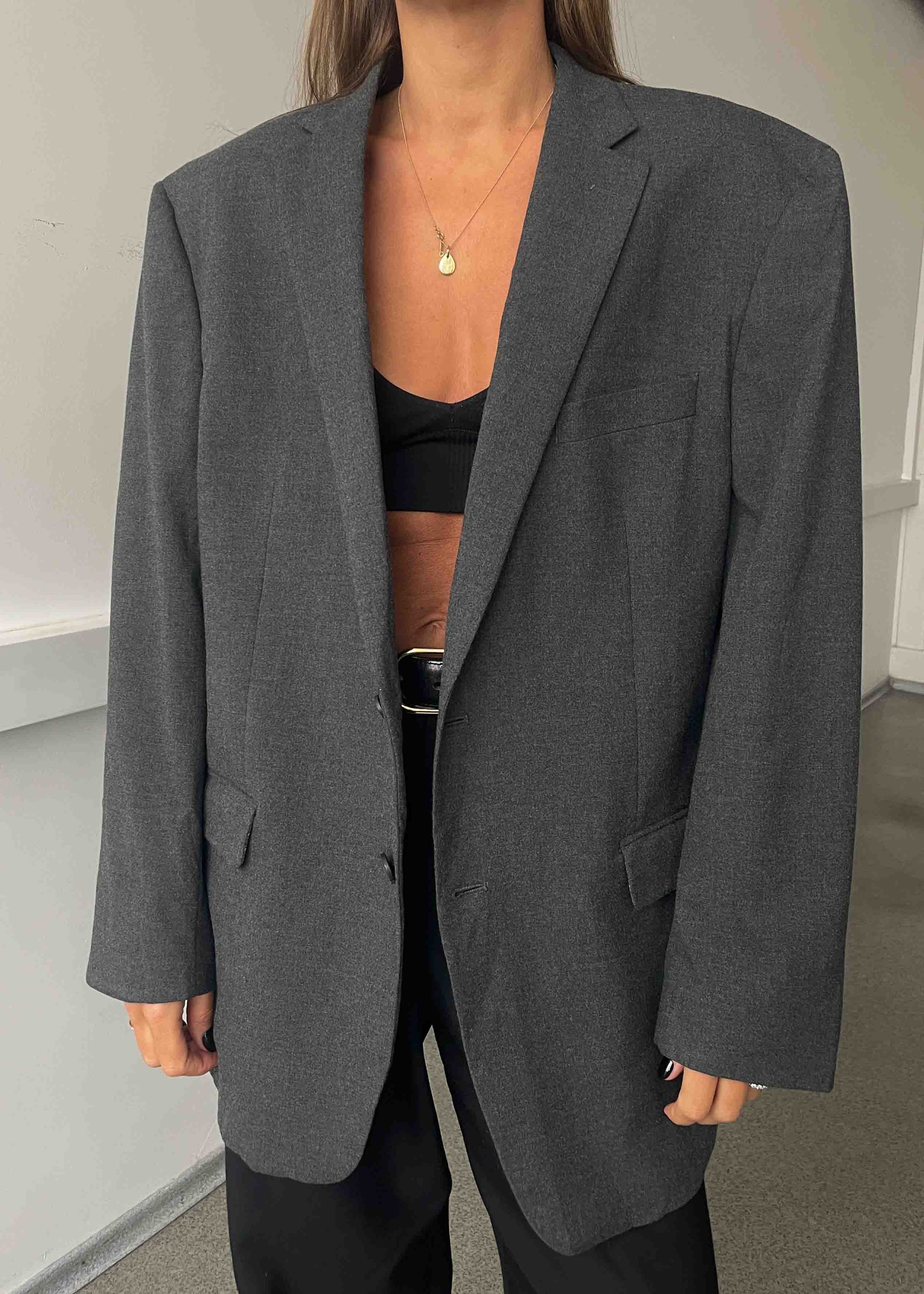 Vintage Grey Oversized Blazer by CHAPS