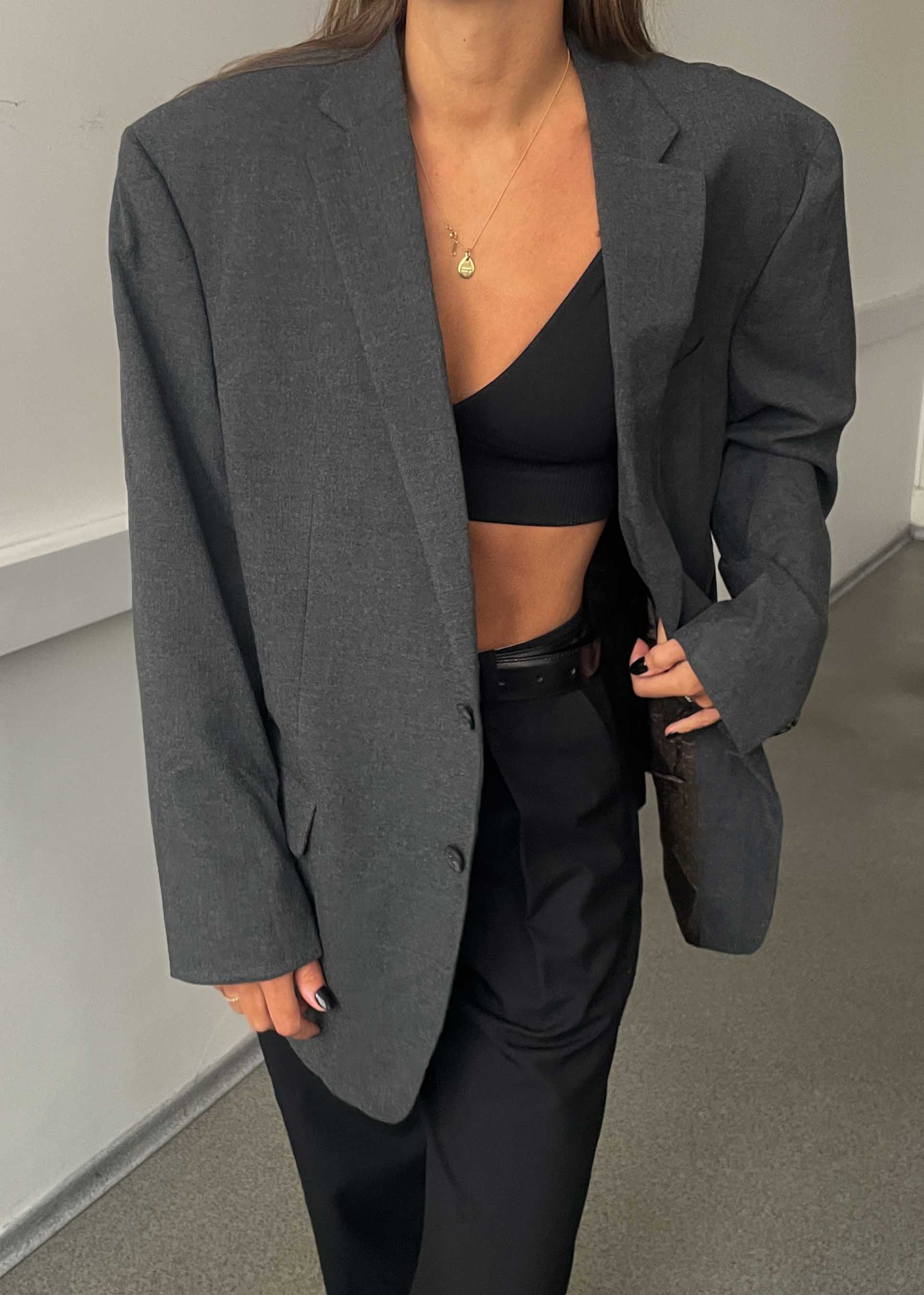 Vintage Grey Oversized Blazer by CHAPS