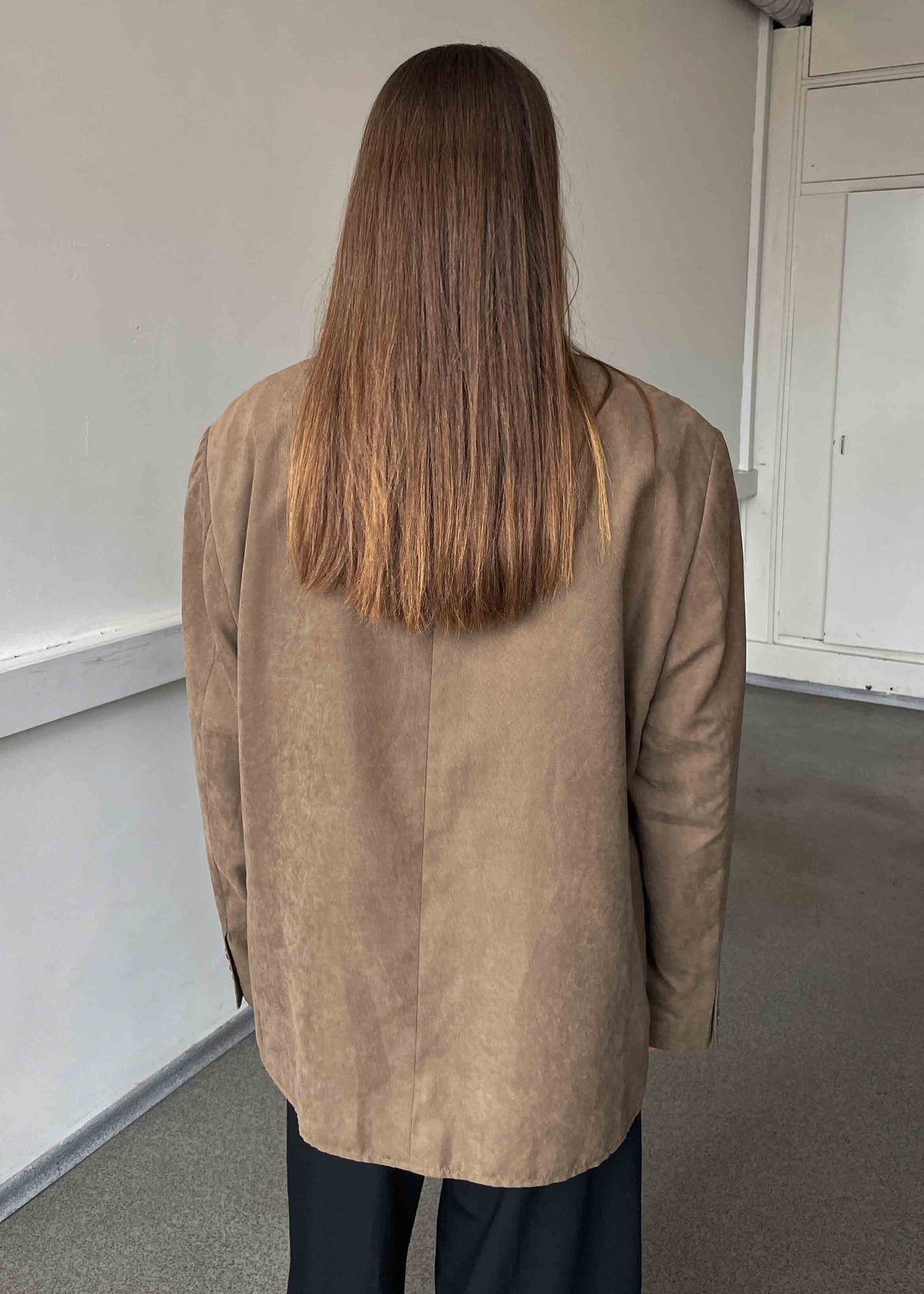Vintage Brown Oversized Velvet Blazer
