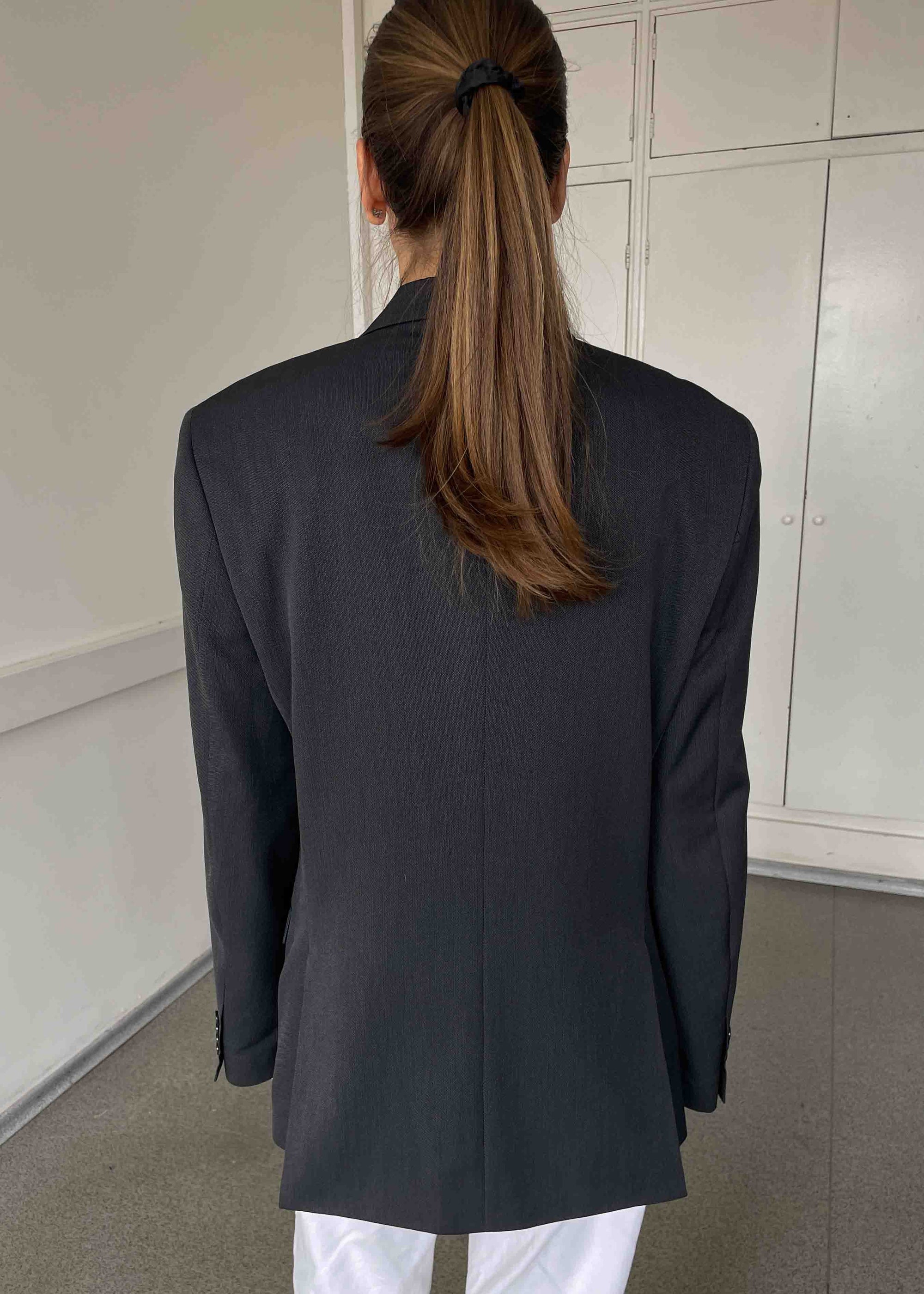 Vintage Grey Patterned Oversized Blazer