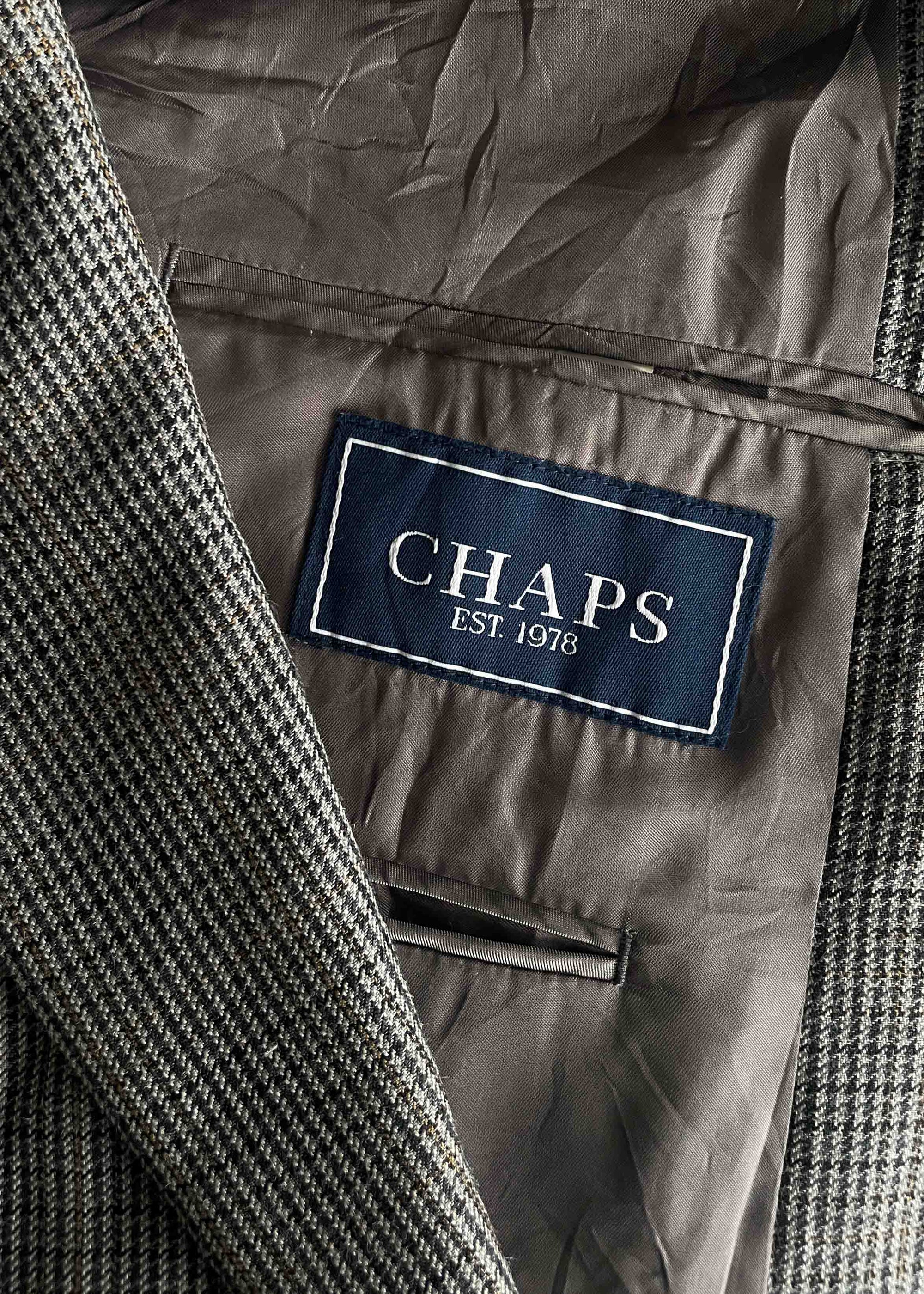 Vintage Dogtooth Print Oversized Blazer by CHAPS