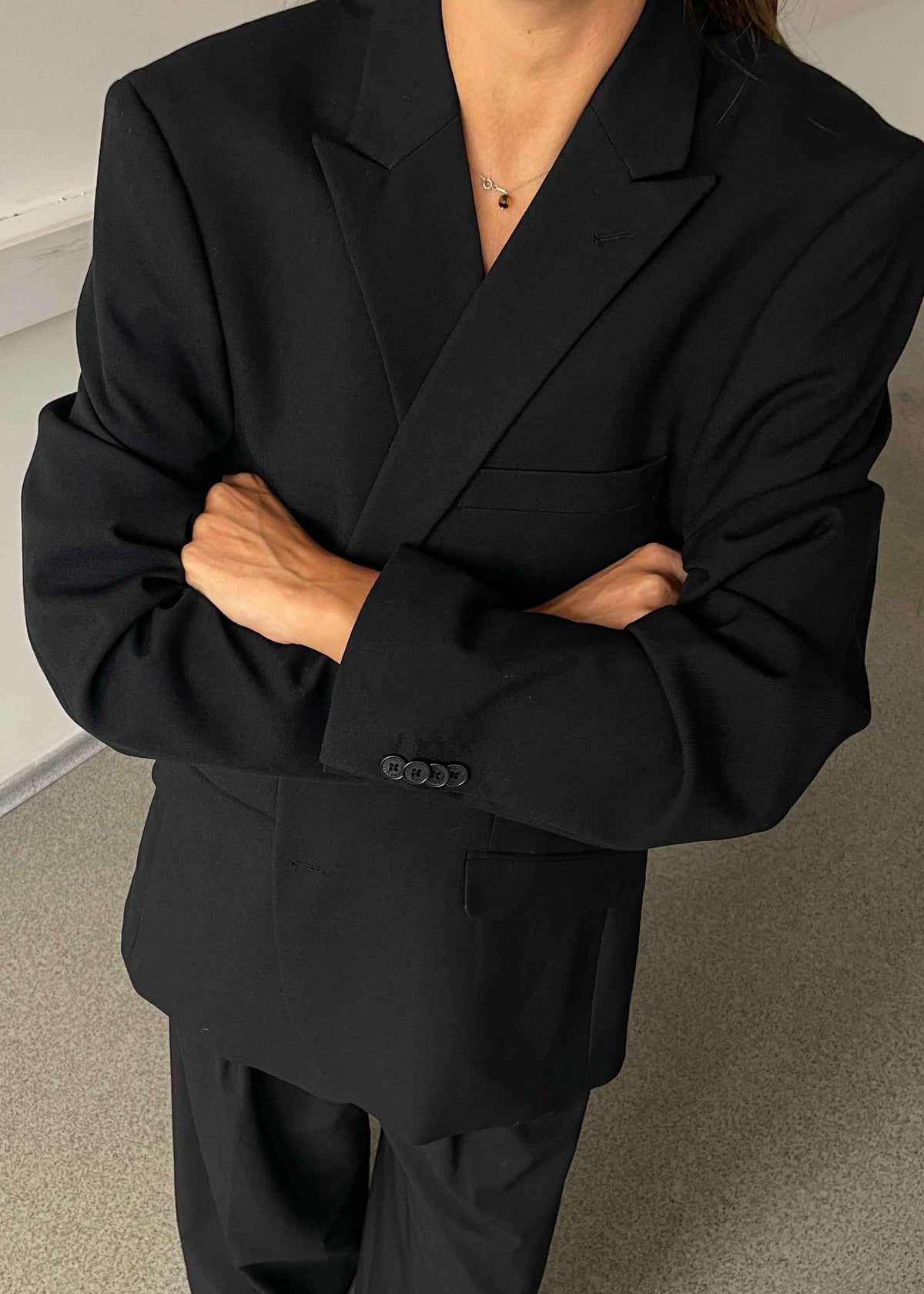 Vintage Classic Black Oversized Blazer