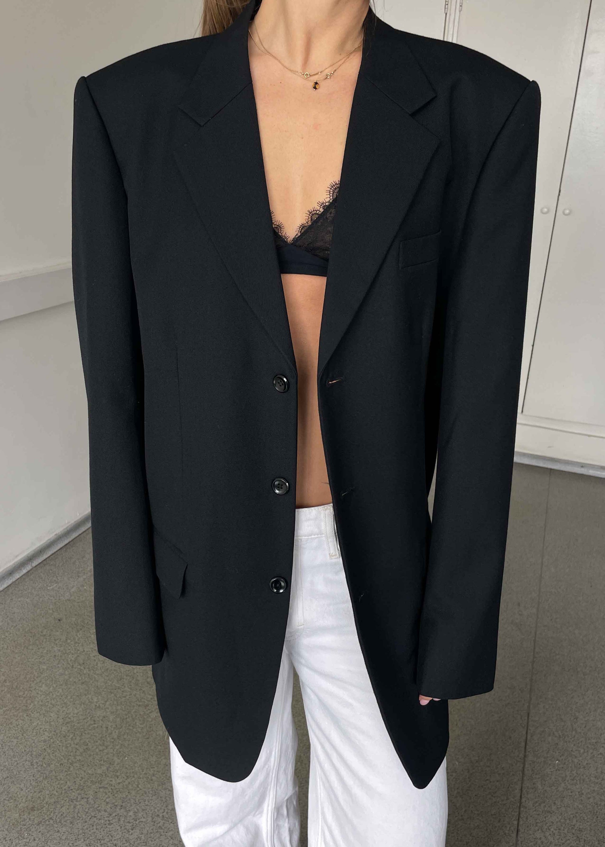 Vintage Black Oversized Blazer
