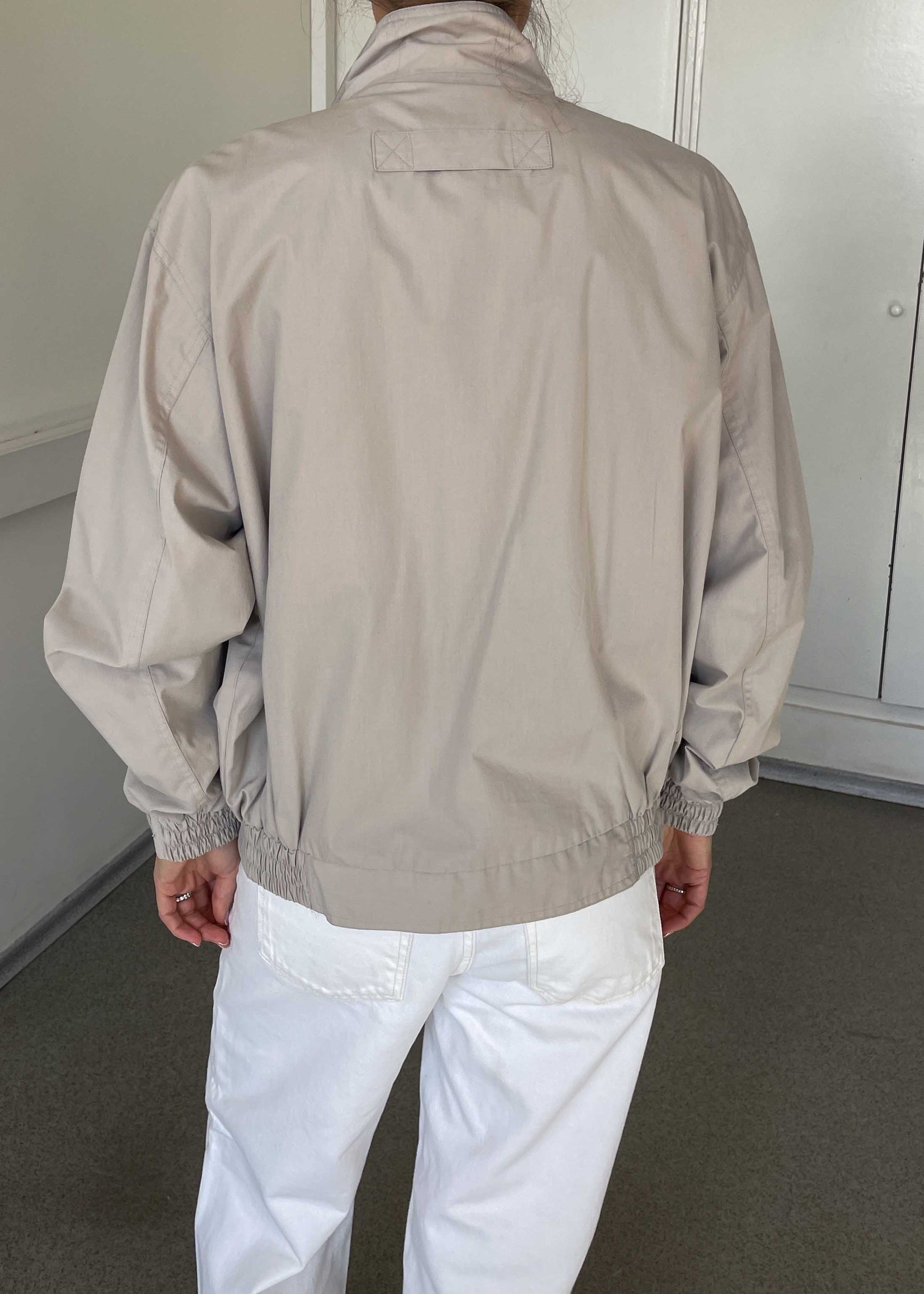 Vintage Light Grey Lightweight Bomber Jacket