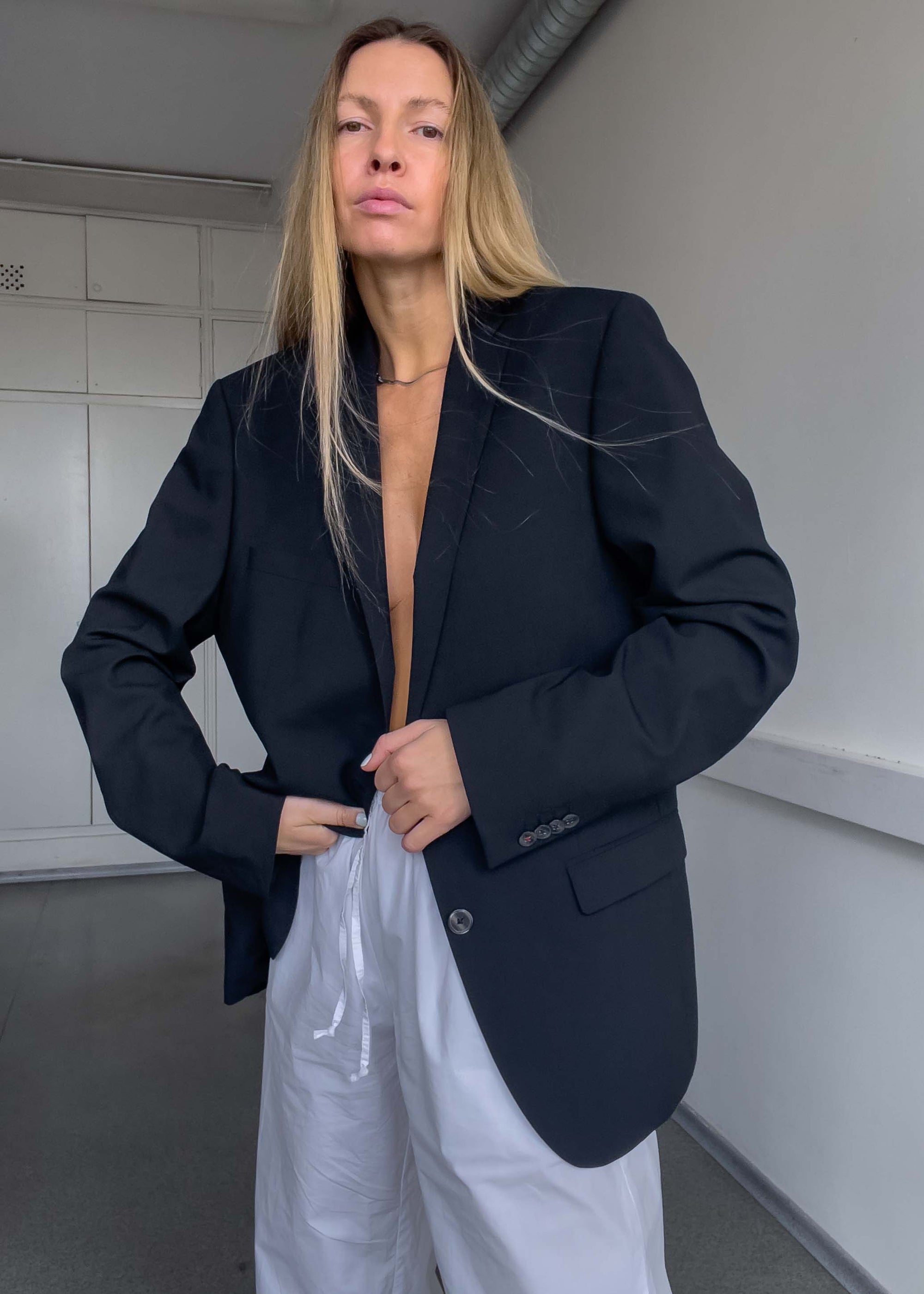 Vintage Black Oversized Blazer