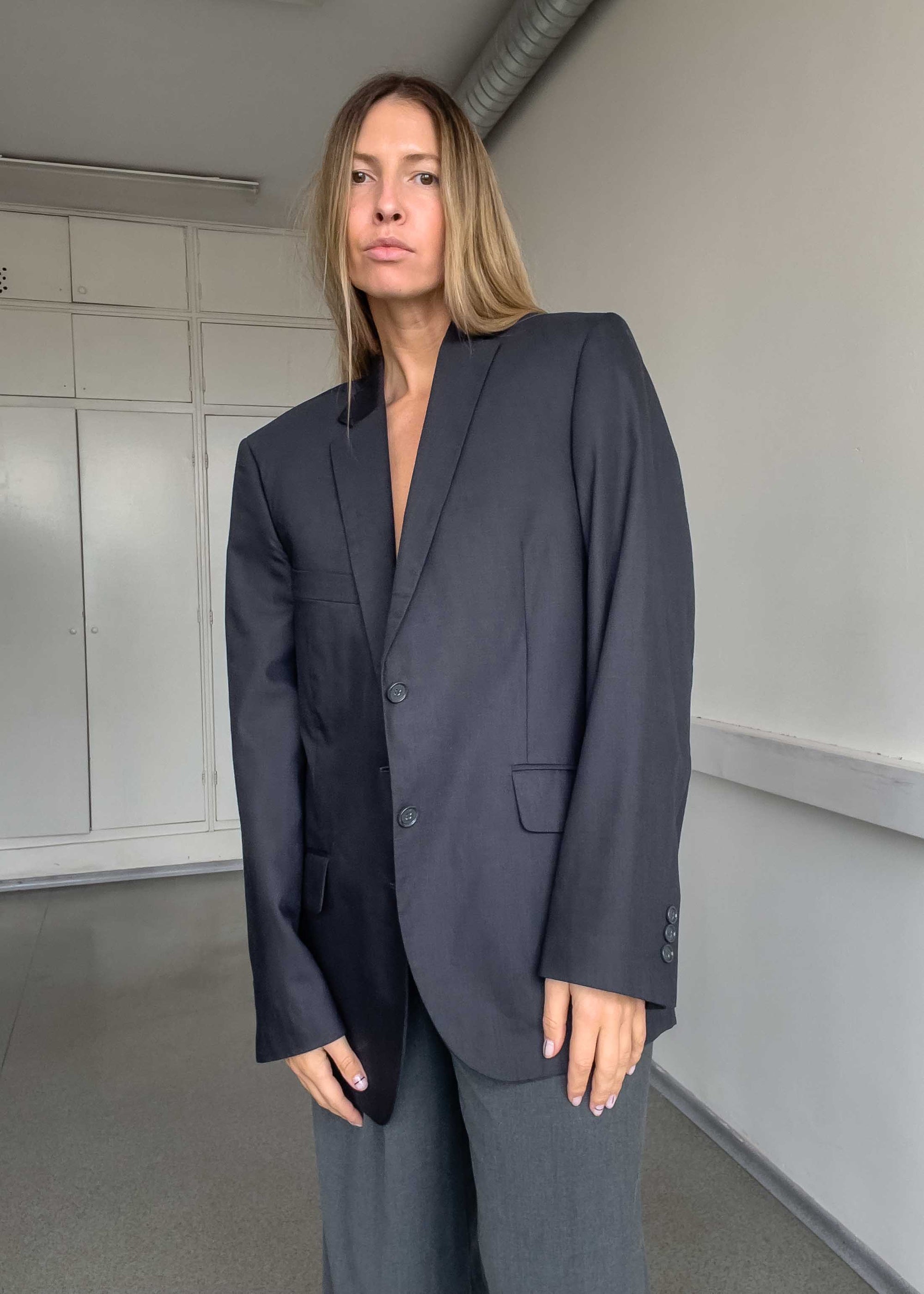Vintage Grey Oversized Blazer