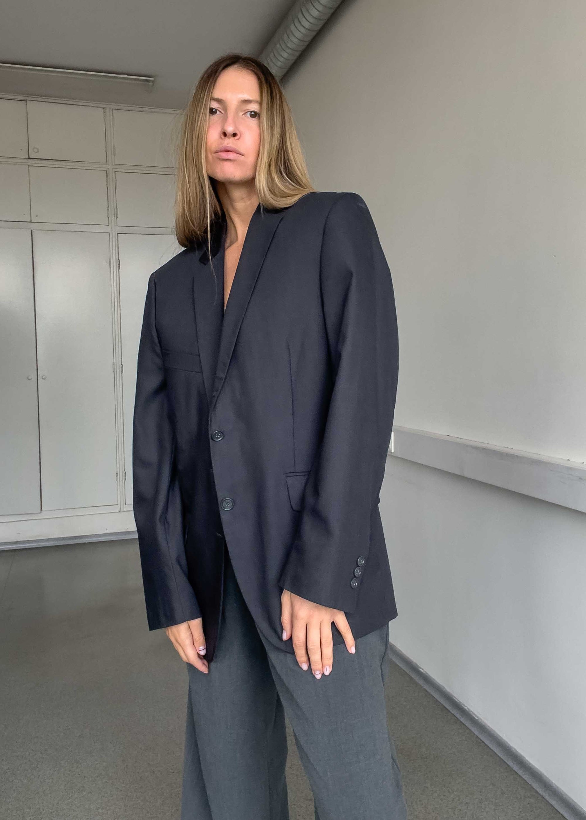 Vintage Grey Oversized Blazer