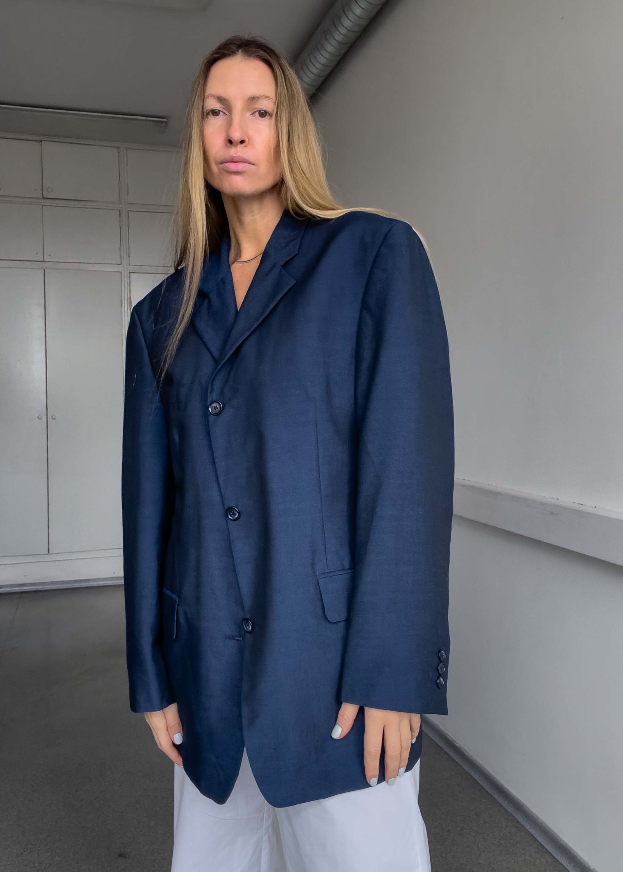 Vintage Blue Oversized Blazer