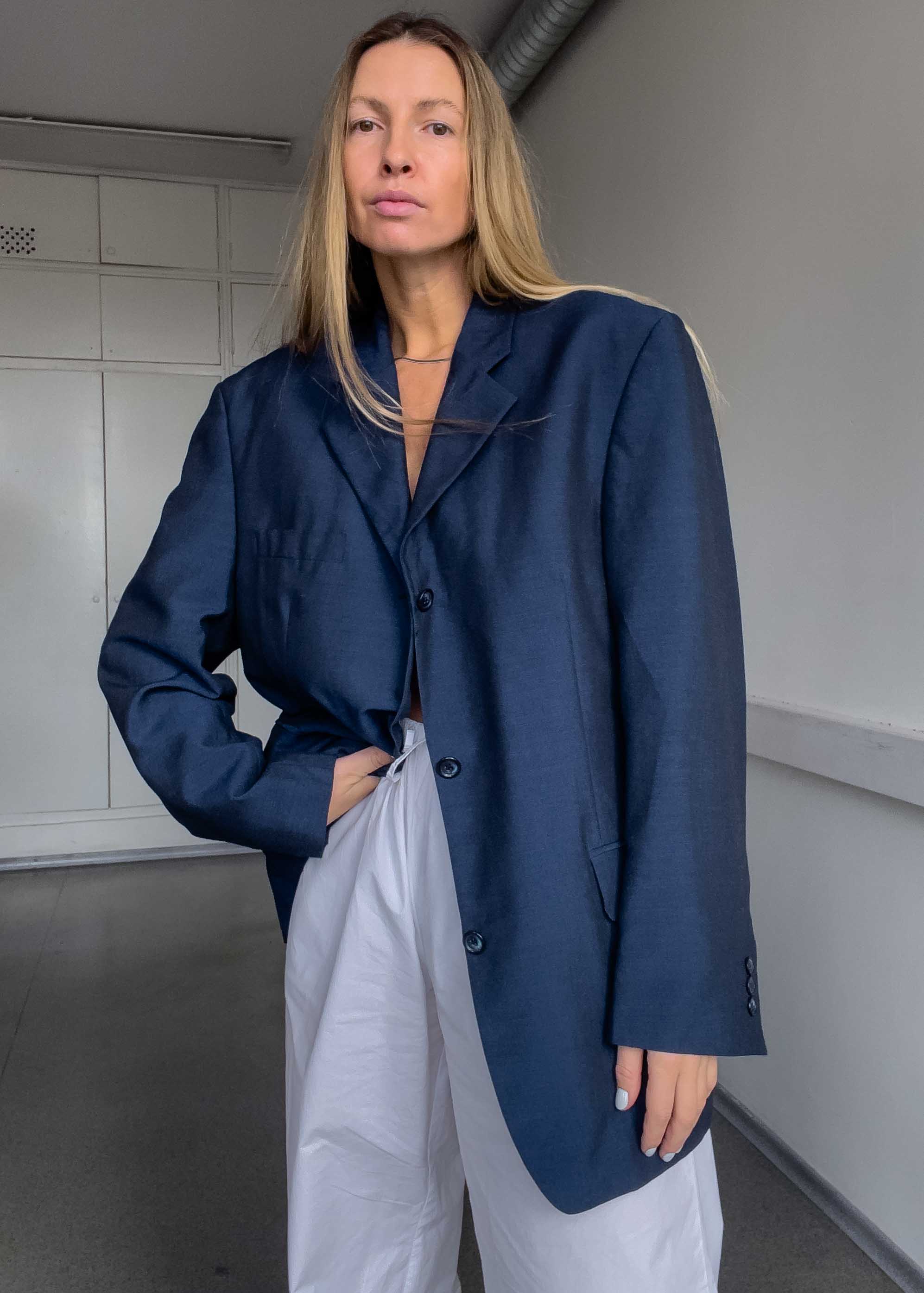 Vintage Blue Oversized Blazer