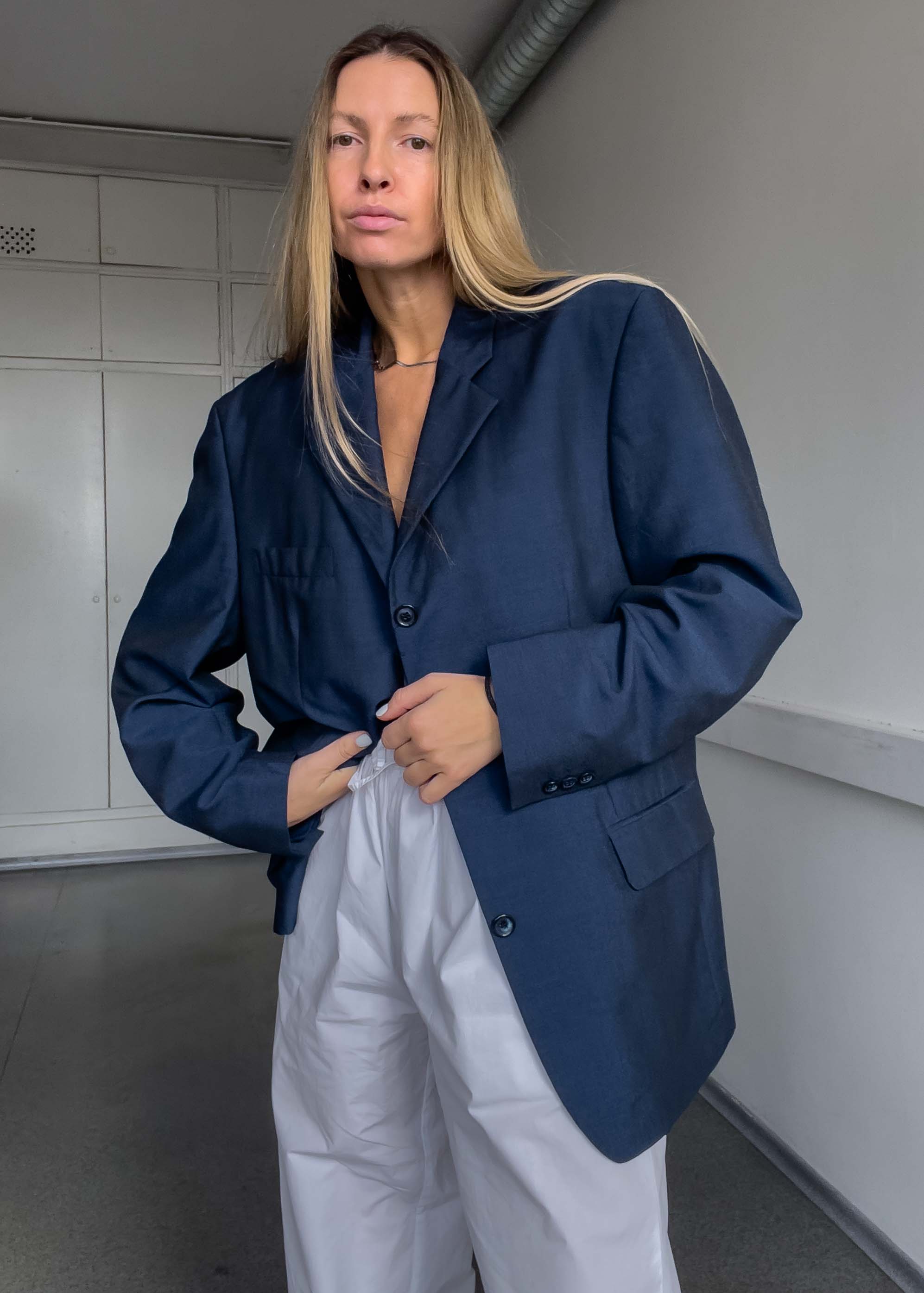 Vintage Blue Oversized Blazer