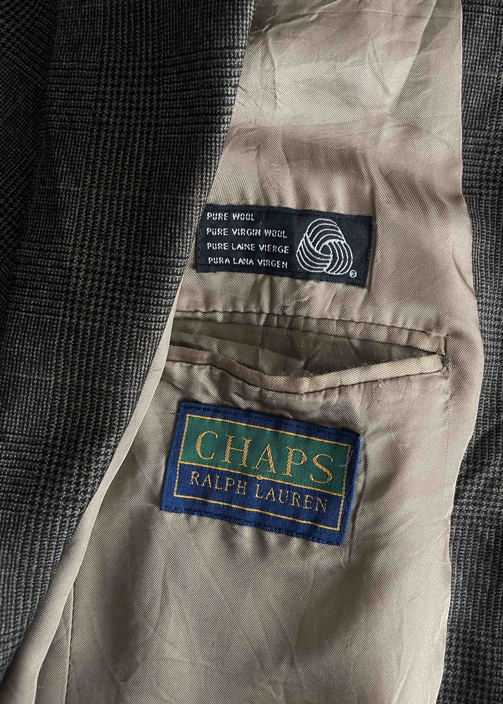 Vintage Khaki Checked Oversized Blazer Chaps by RALPH LAUREN