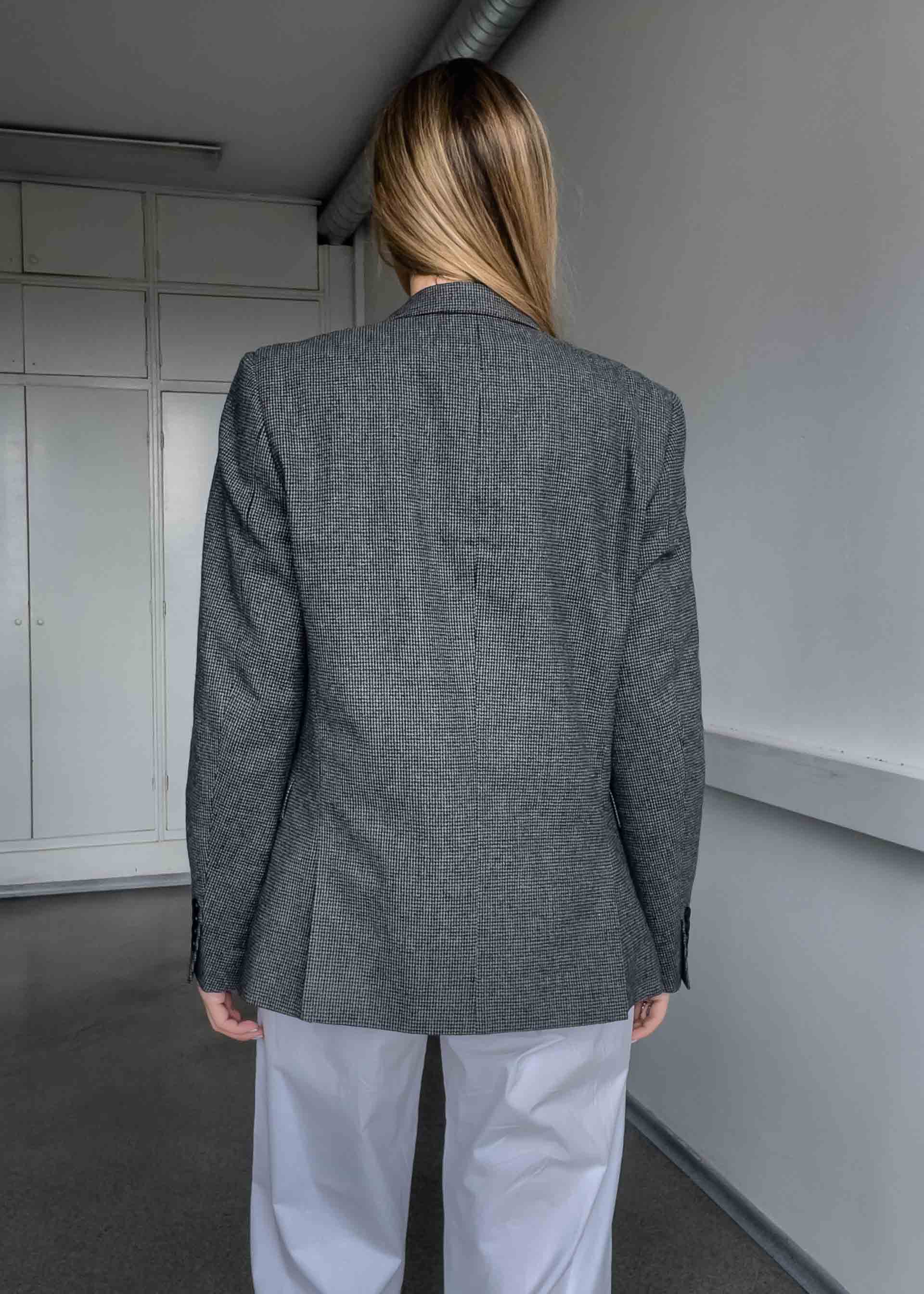 Vintage Grey/Black Dogtooth Smaller Fit Blazer