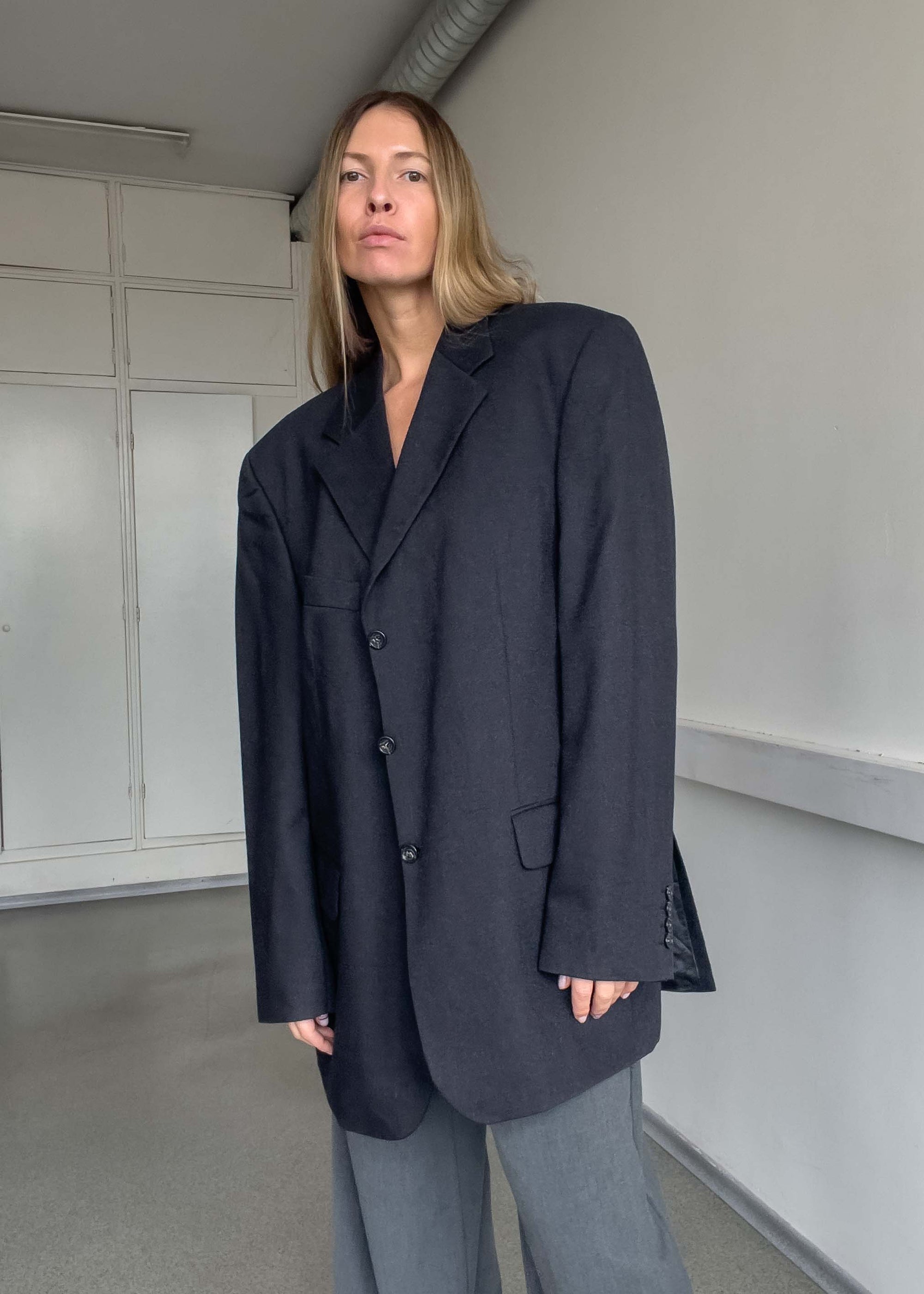 Vintage Grey Oversized Blazer