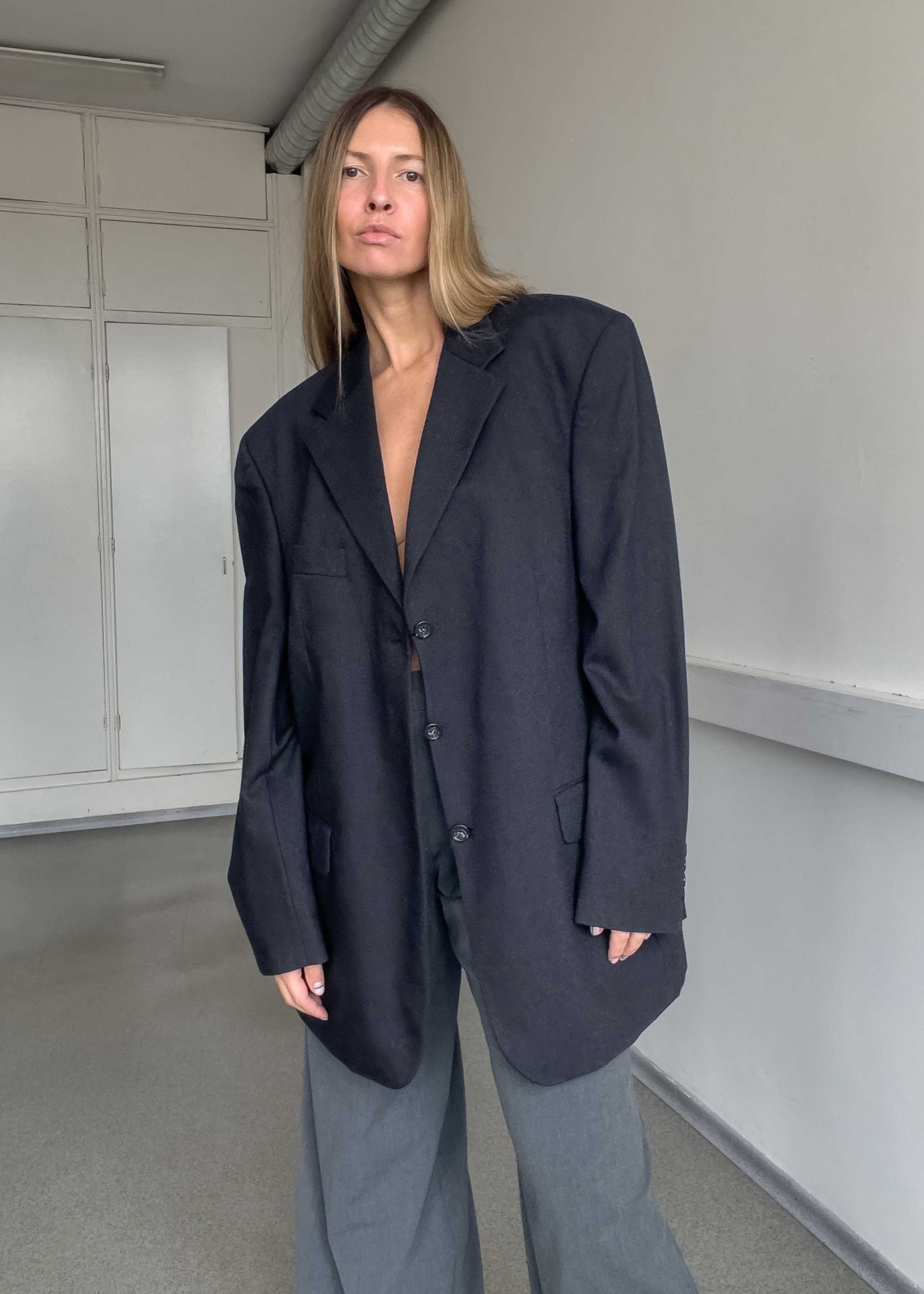 Vintage Grey Oversized Blazer