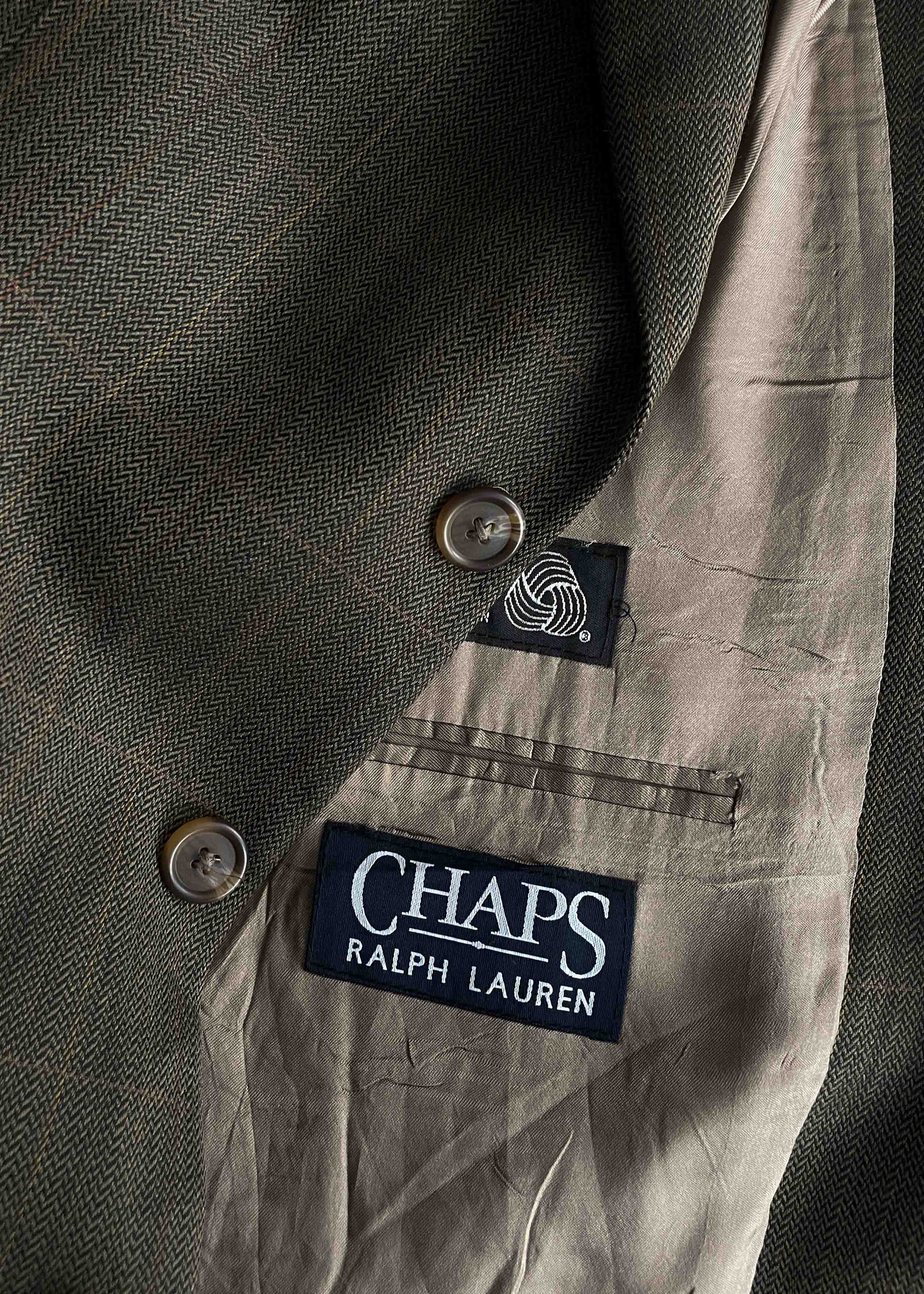 Vintage Khaki Green Oversized Blazer Chaps by RALPH LAUREN