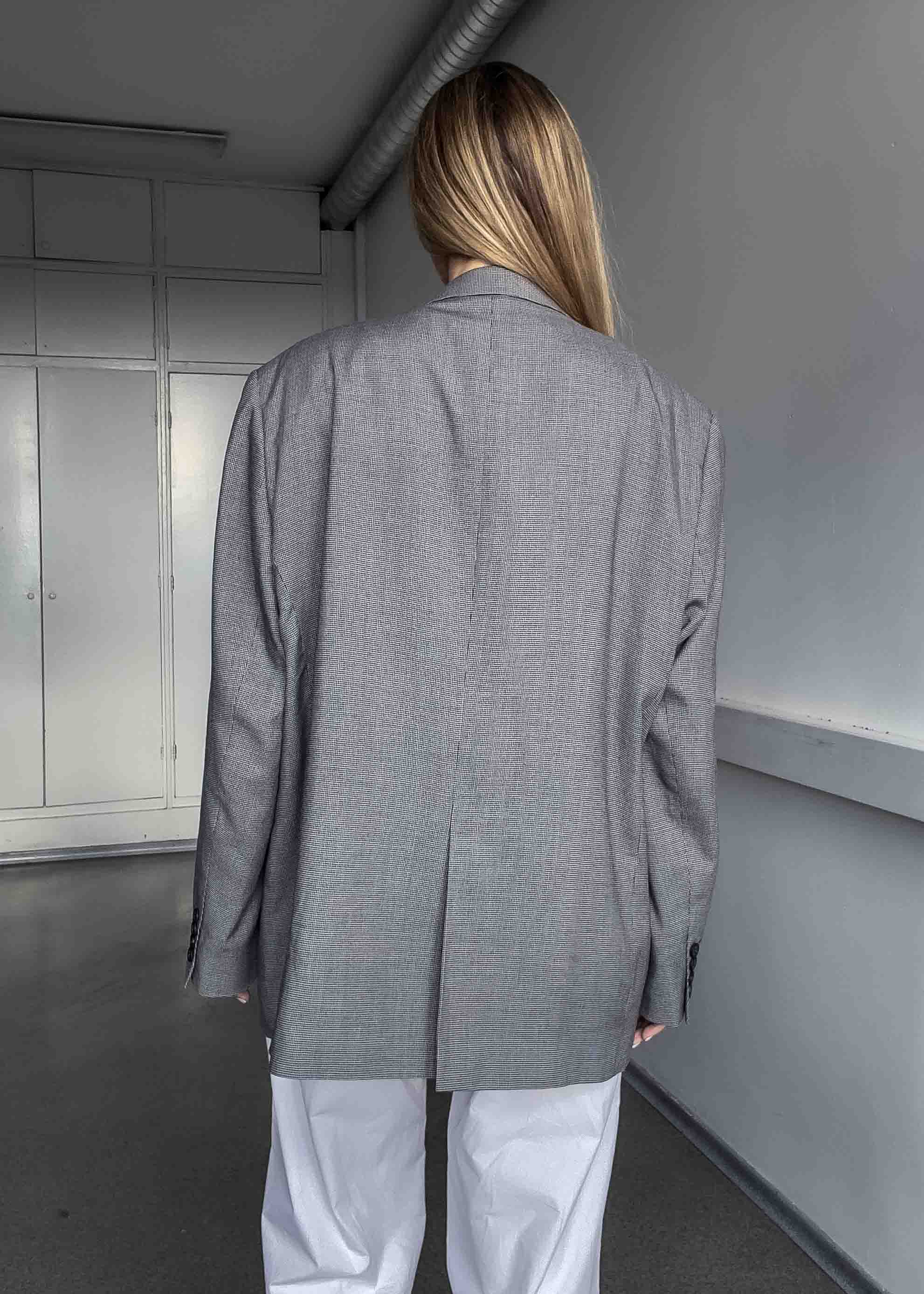 Vintage Checked Oversized Blazer